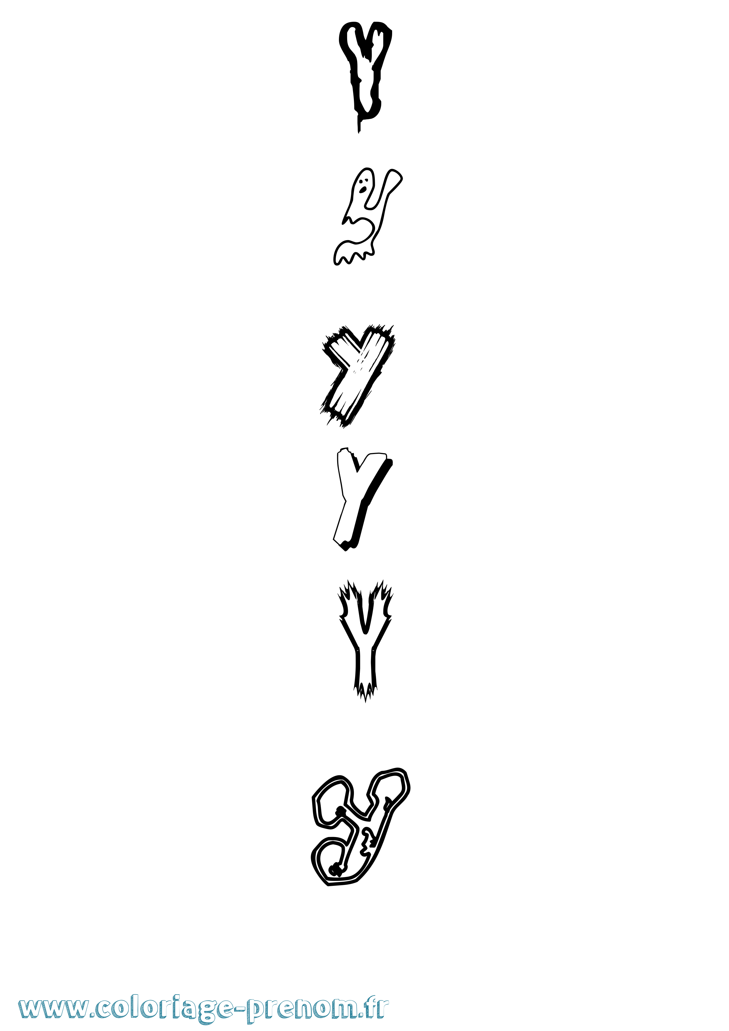Coloriage Y Frisson Coloriage prénom Y Frisson