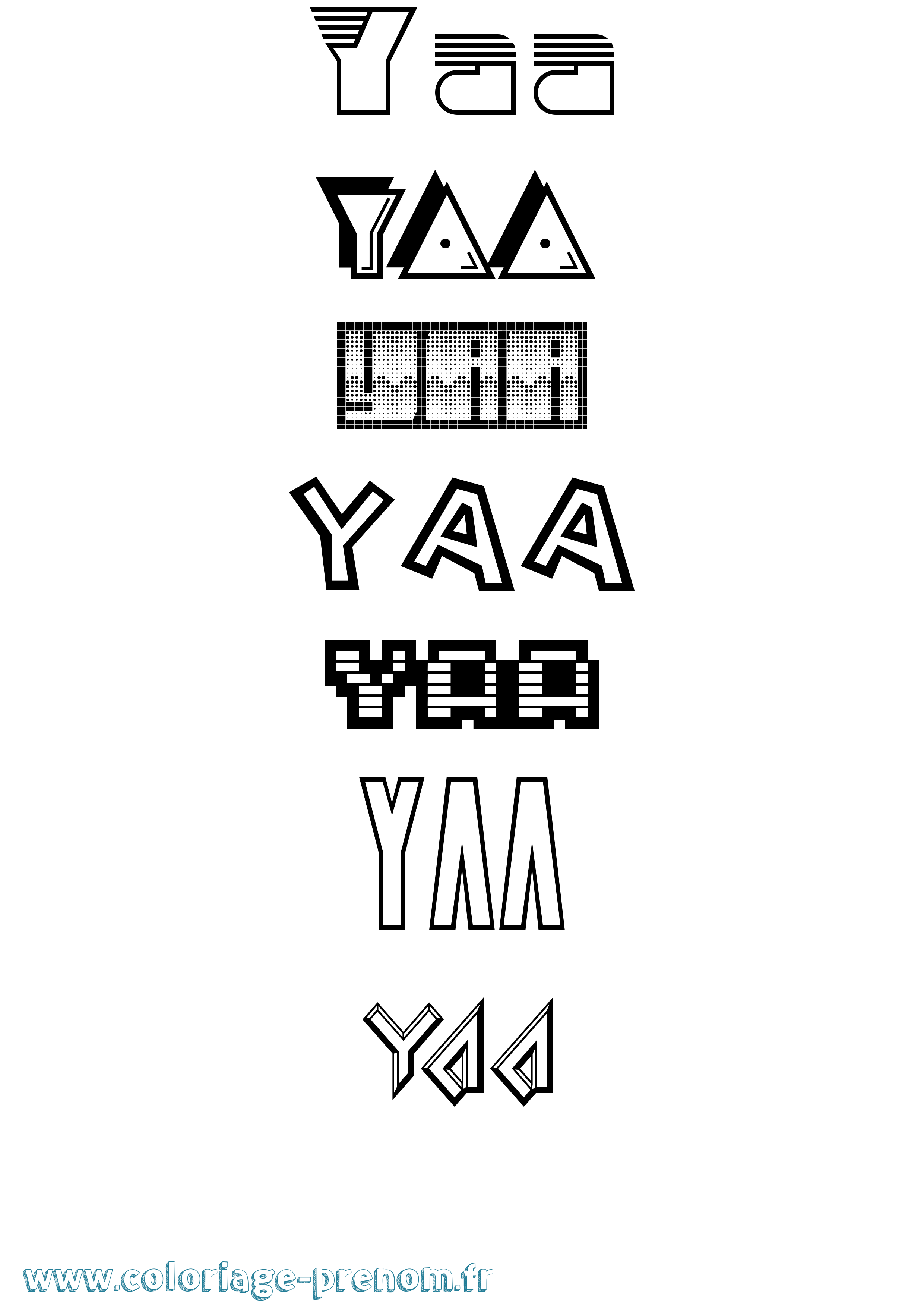 Coloriage Yaa Jeux Vidéos Coloriage prénom Yaa Jeux Vidéos