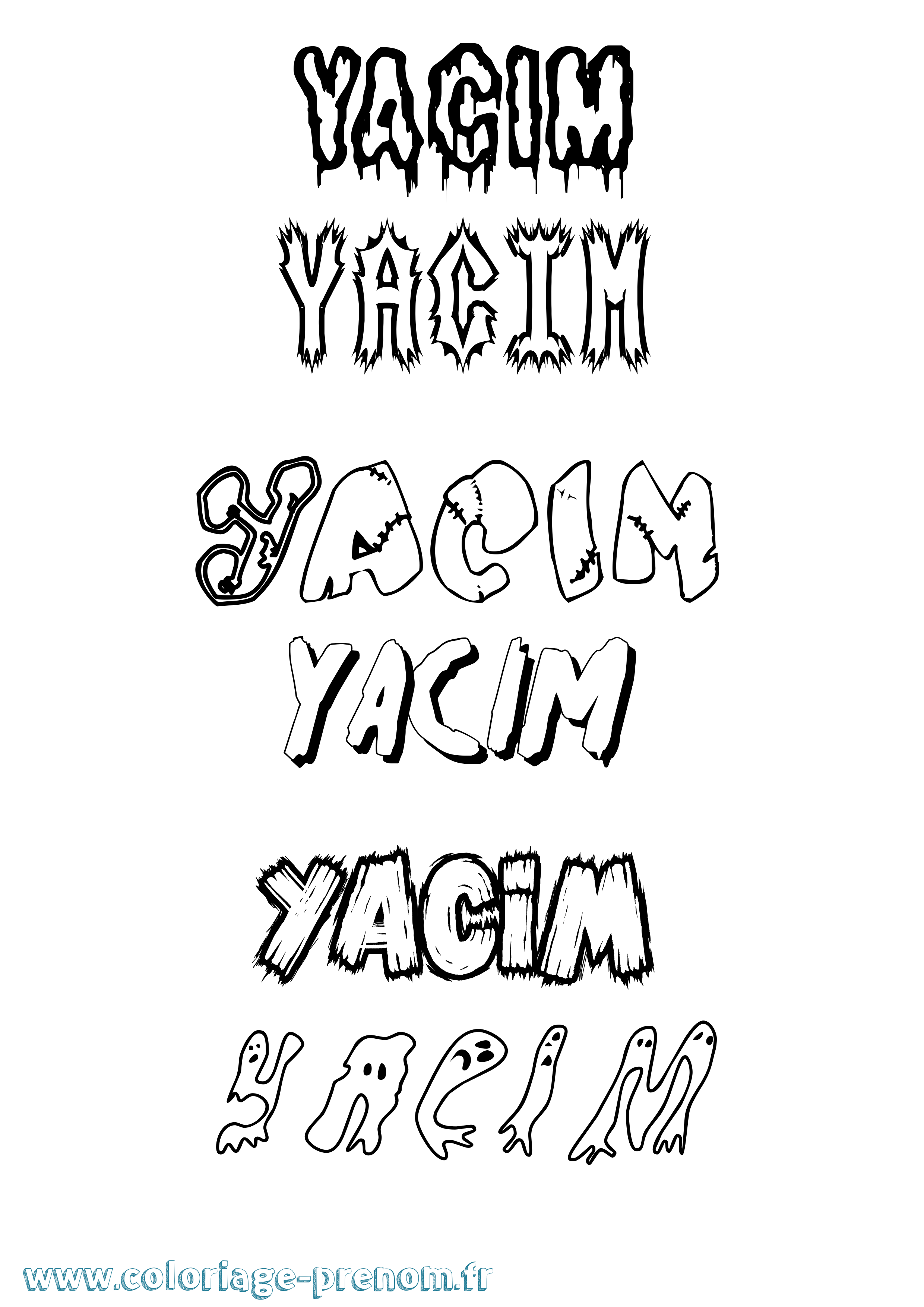 Coloriage prénom Yacim Frisson