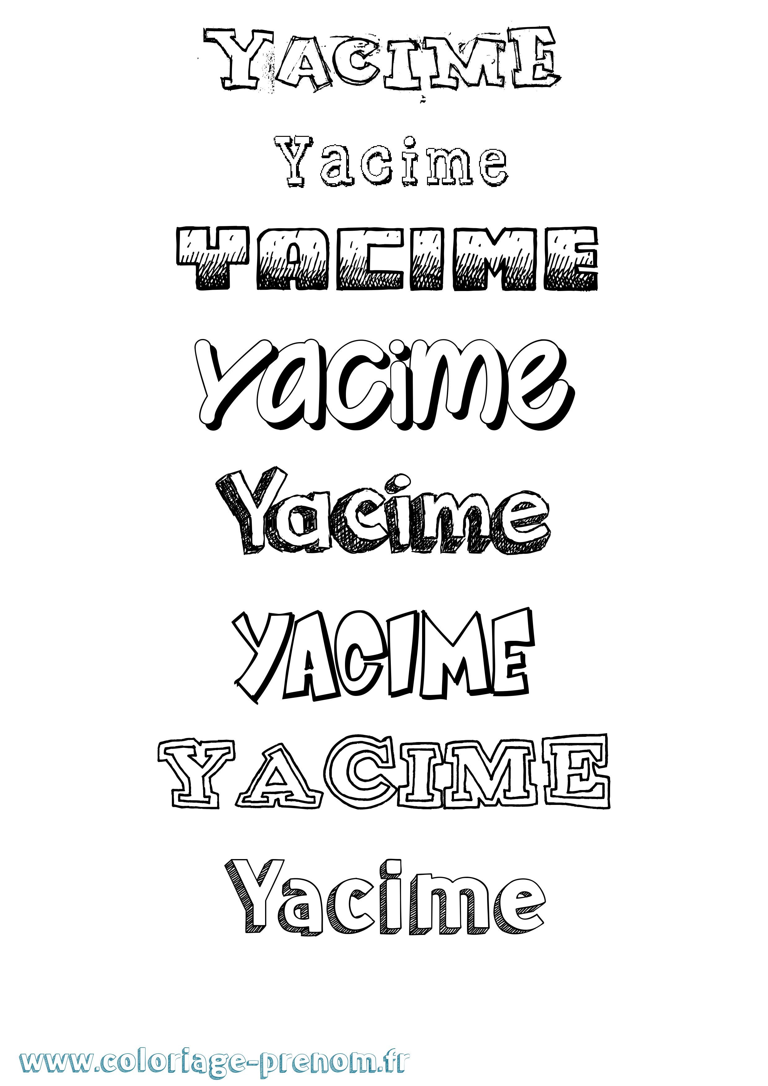 Coloriage prénom Yacime Dessiné