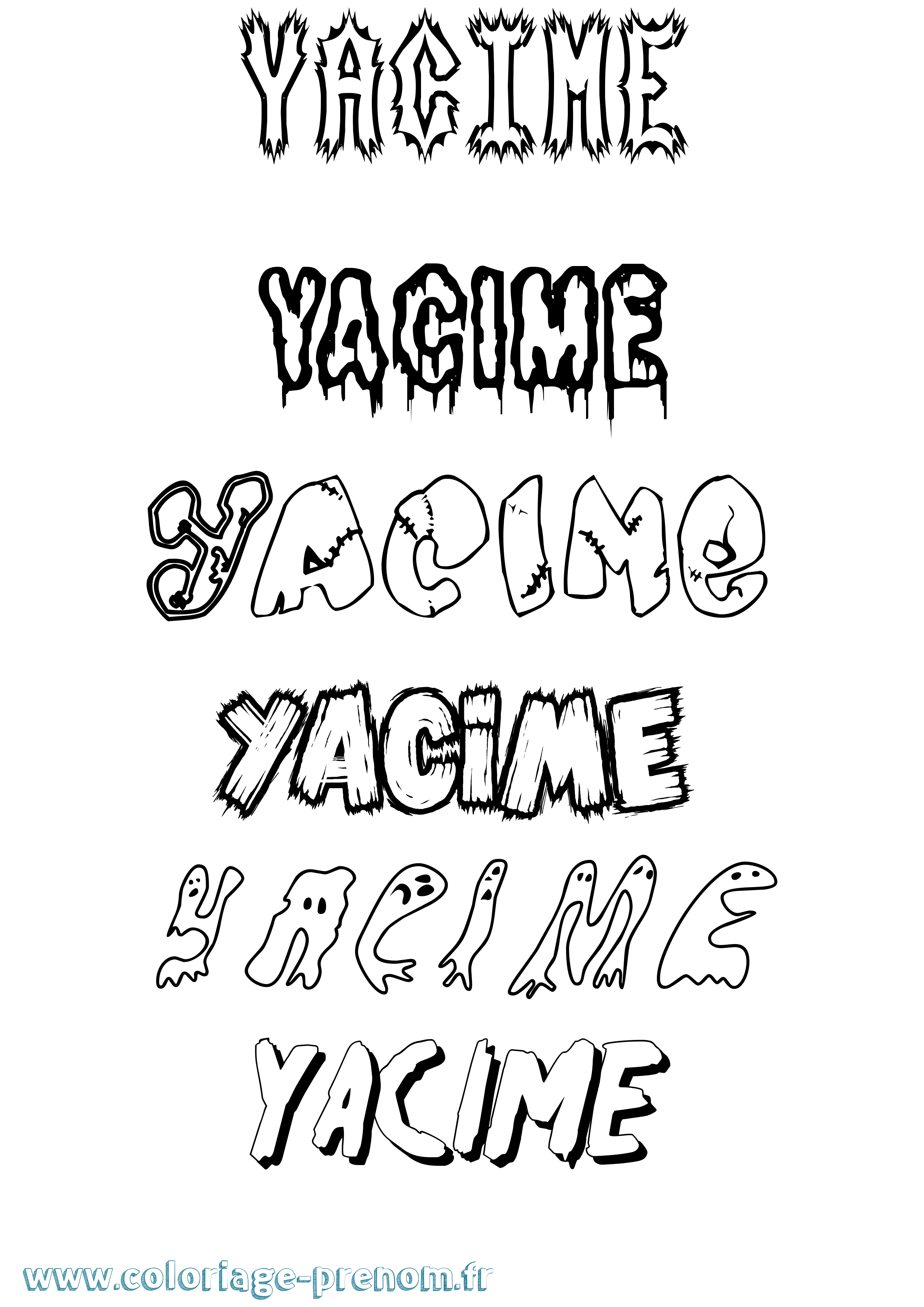 Coloriage prénom Yacime Frisson