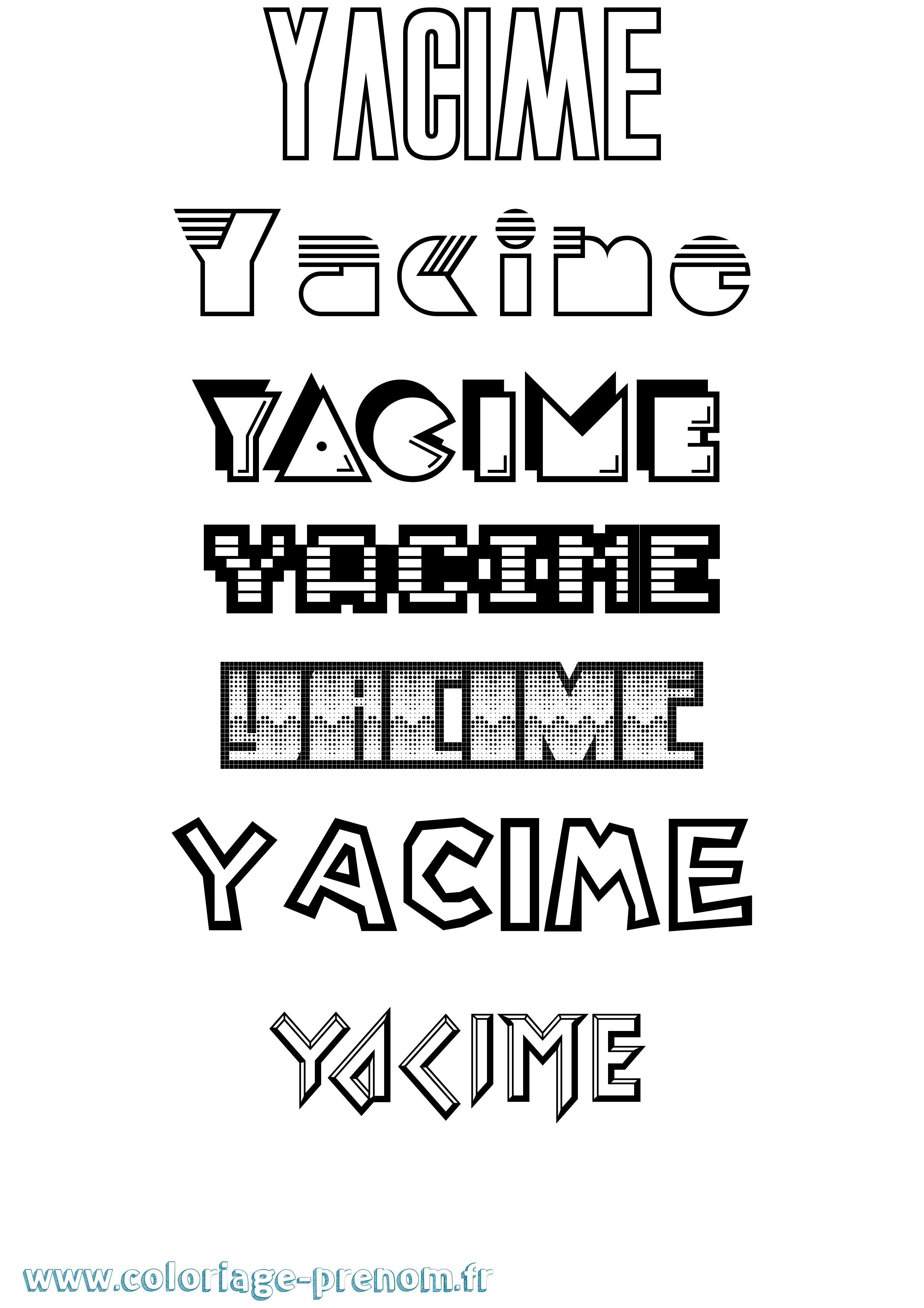 Coloriage prénom Yacime Jeux Vidéos