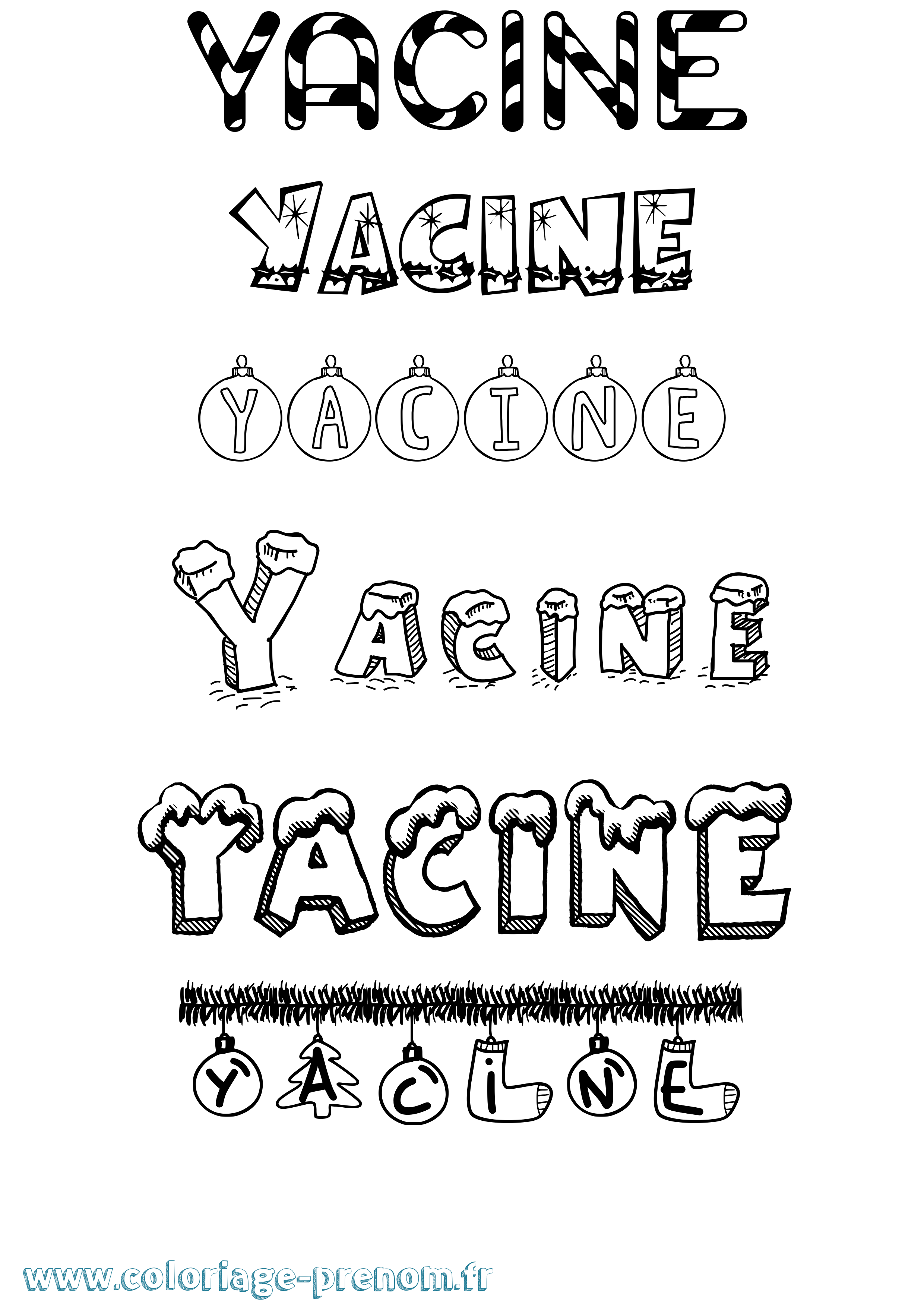 Coloriage prénom Yacine