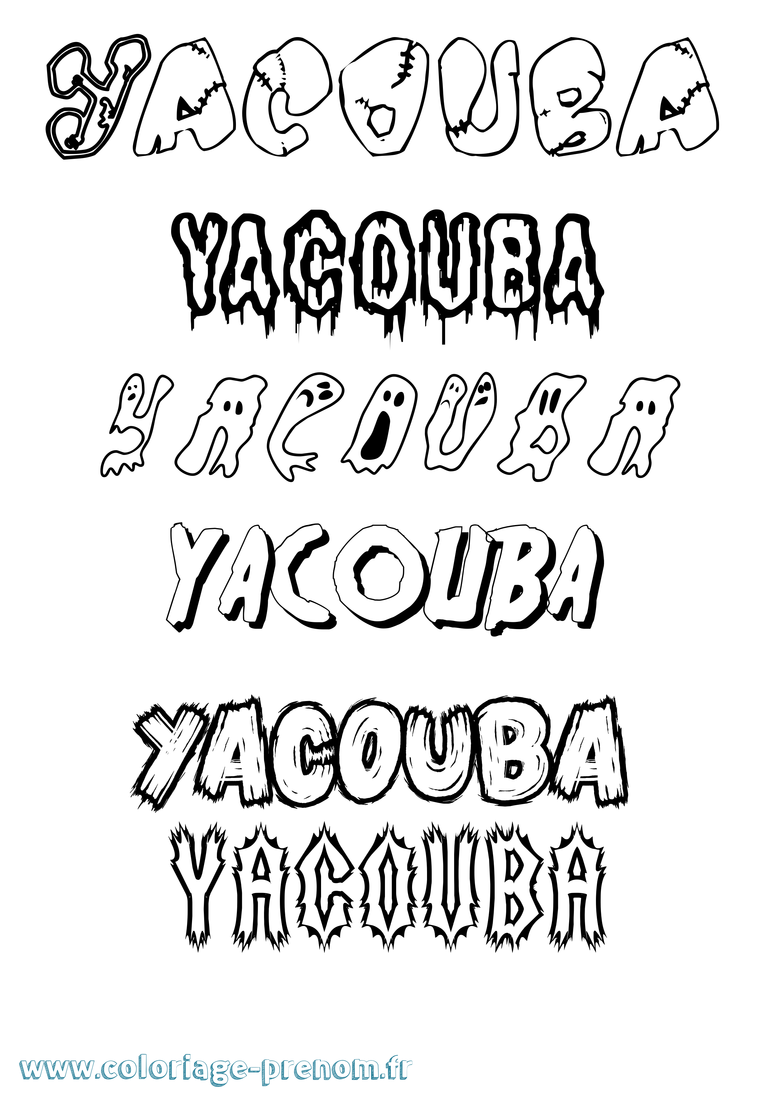 Coloriage prénom Yacouba Frisson