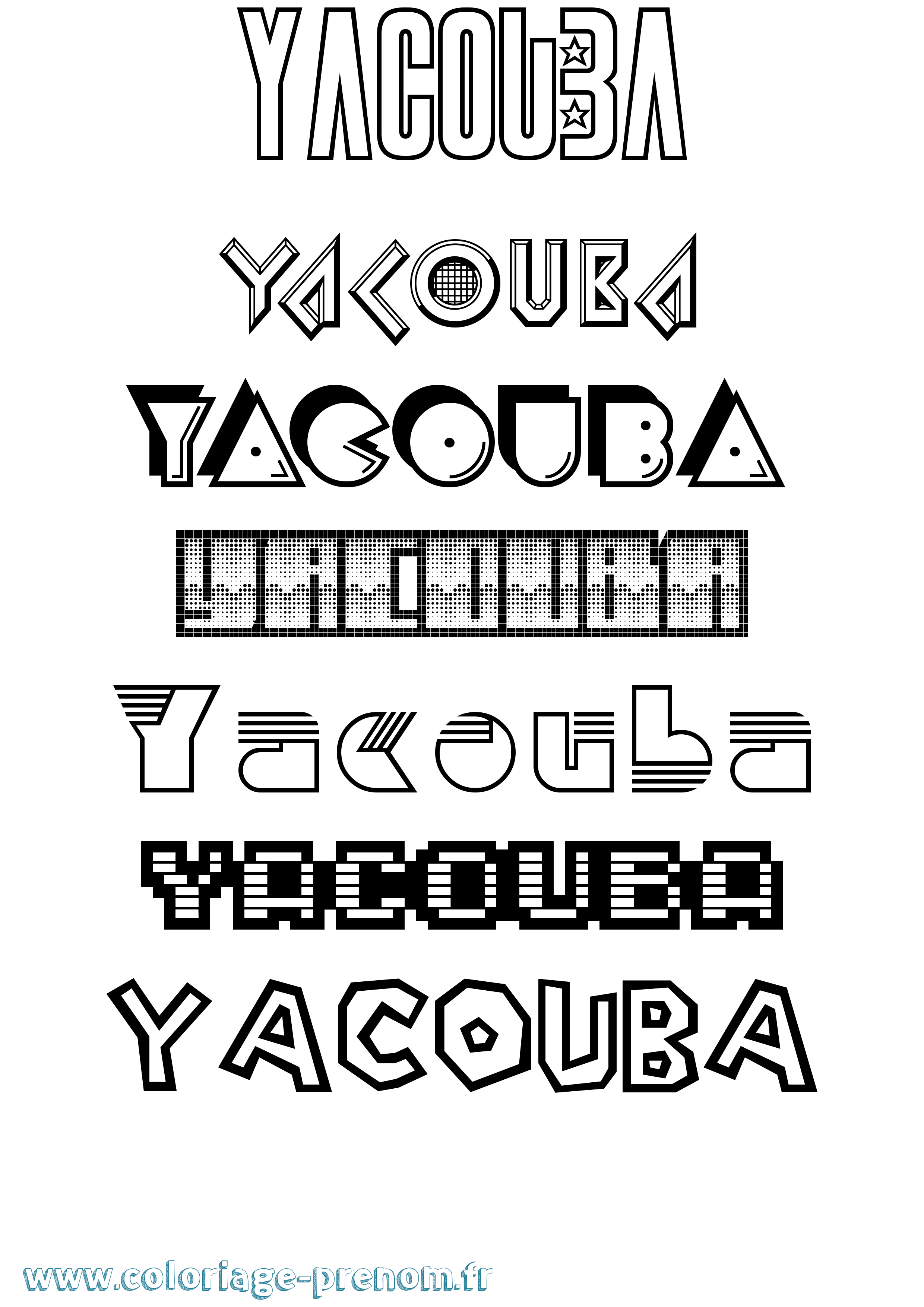 Coloriage prénom Yacouba Jeux Vidéos