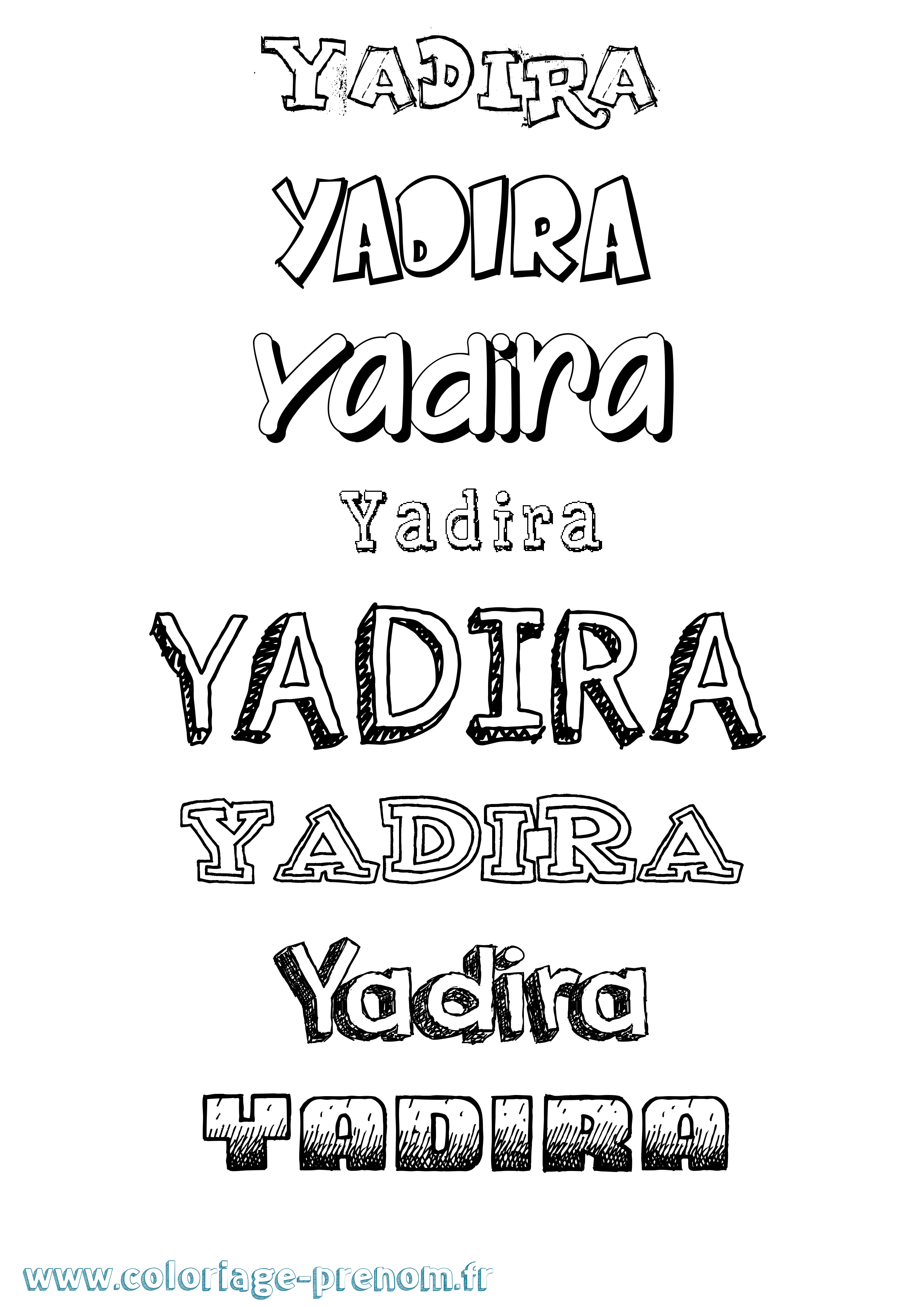 Coloriage prénom Yadira Dessiné