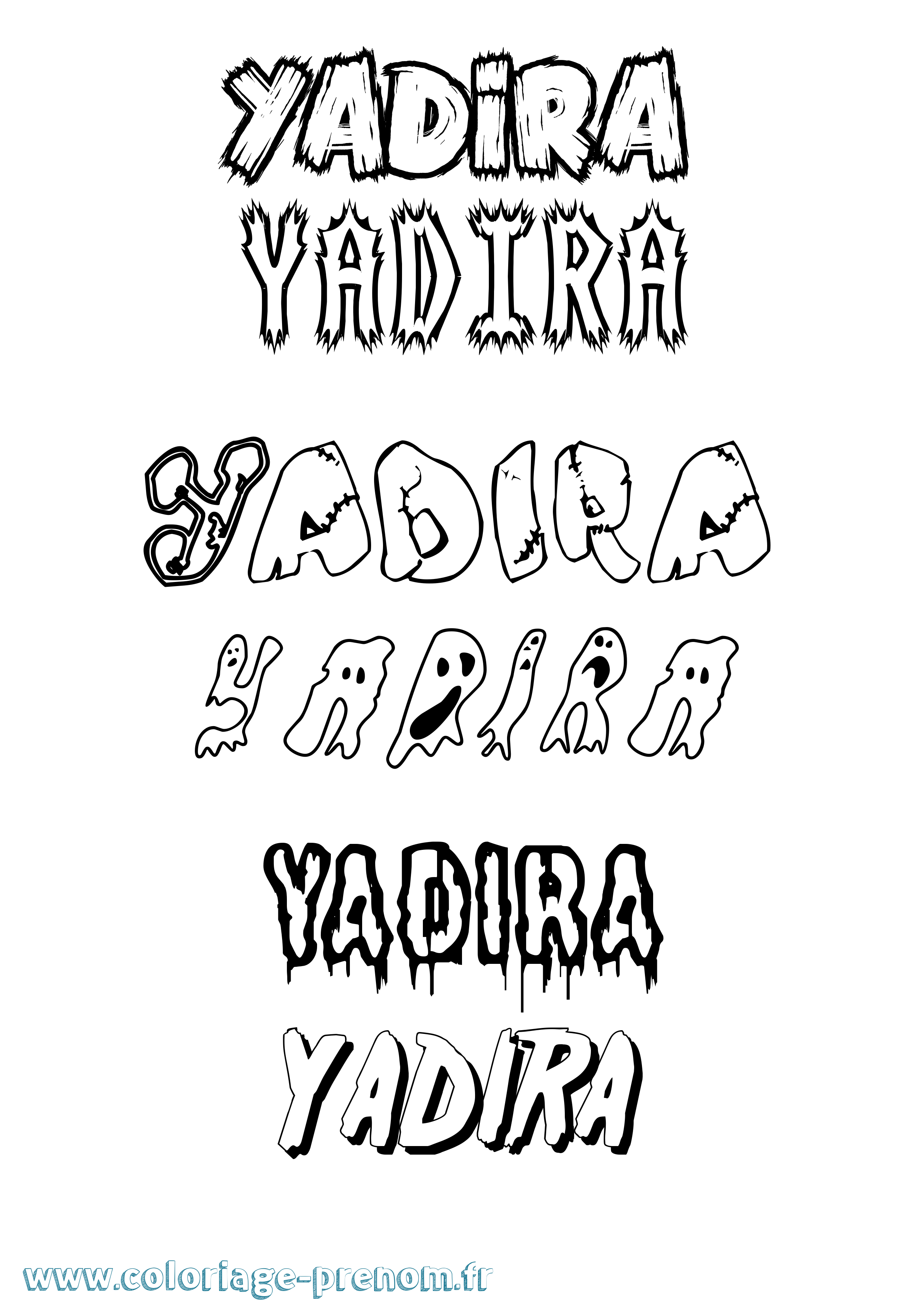 Coloriage prénom Yadira Frisson