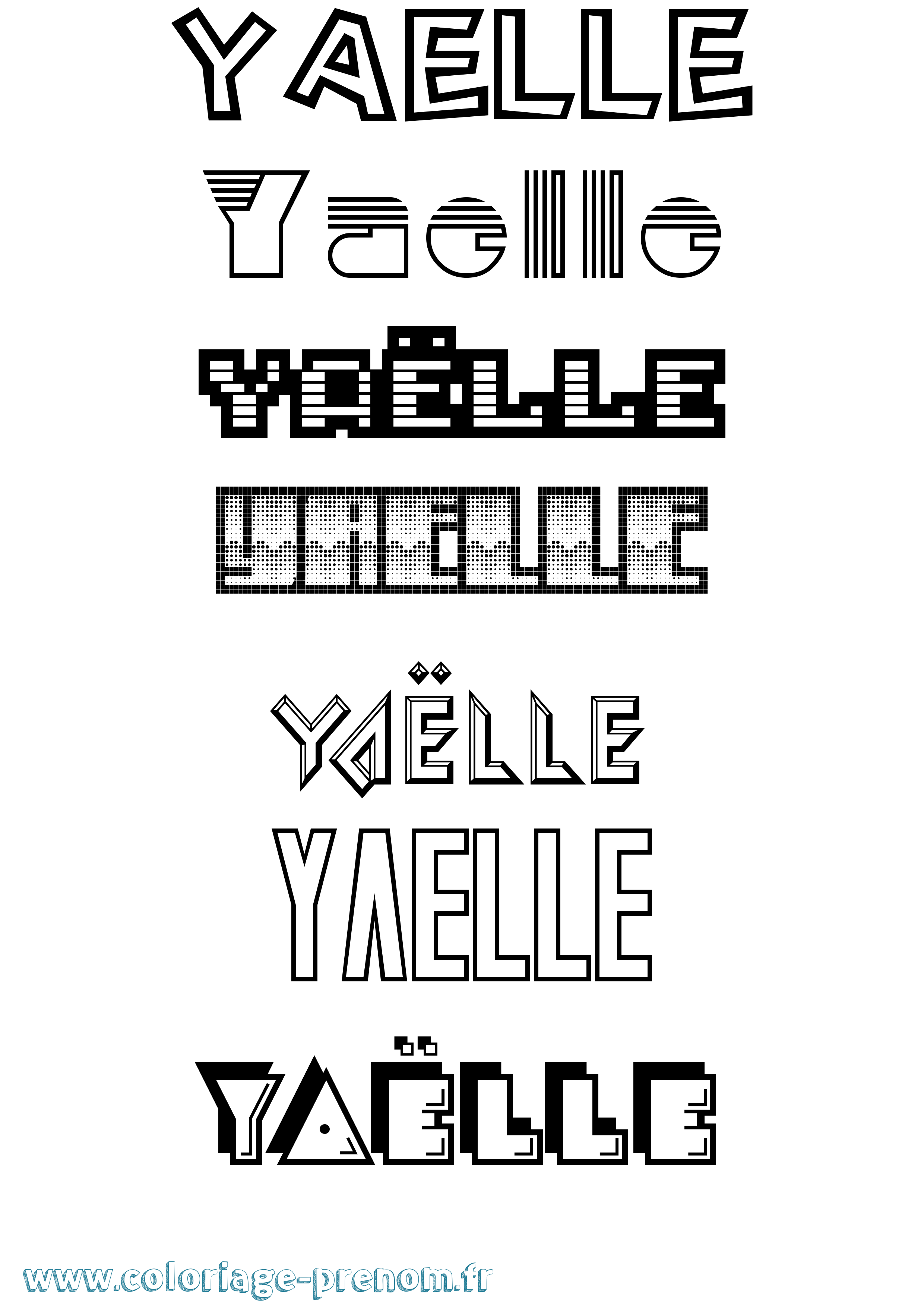 Coloriage Yaëlle Jeux Vidéos Coloriage prénom Yaëlle Jeux Vidéos