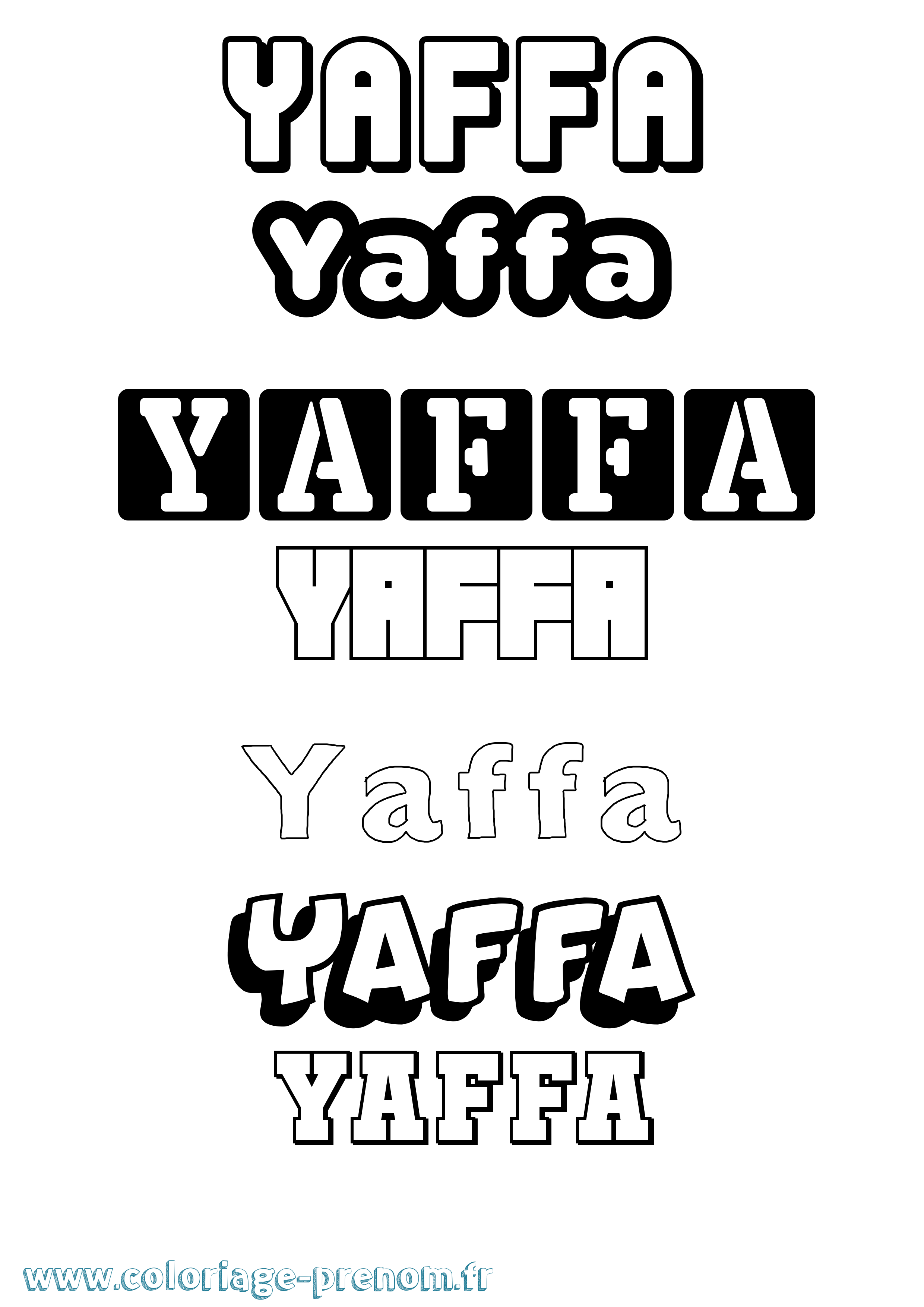 Coloriage prénom Yaffa Simple