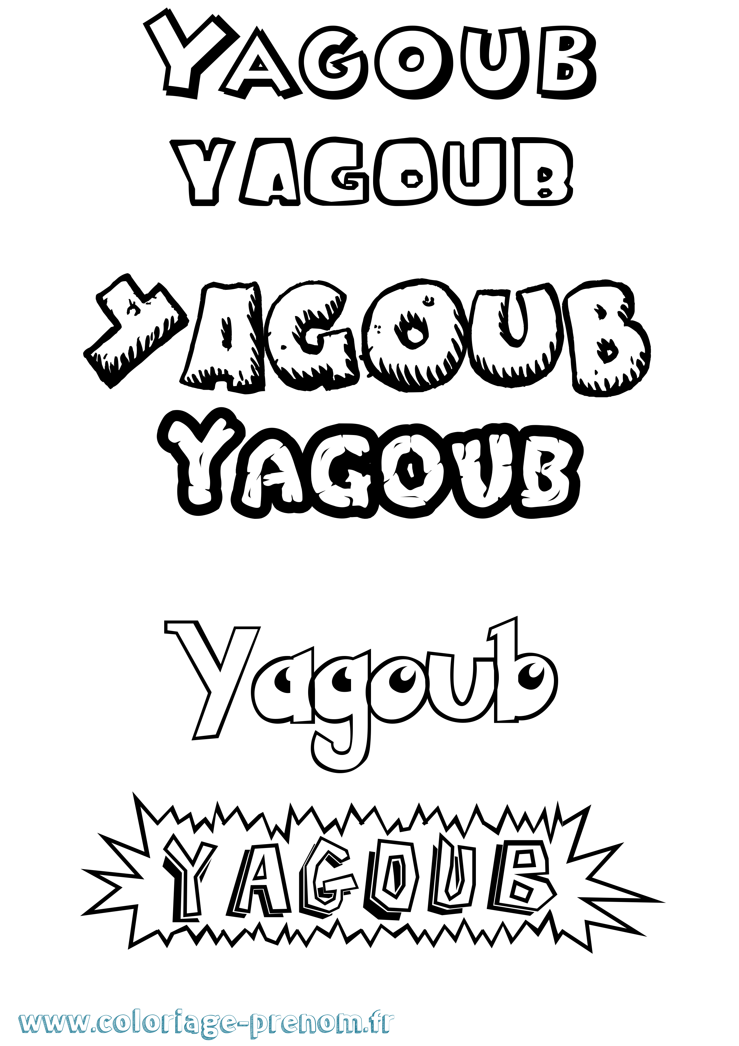 Coloriage Yagoub Dessin Animé Coloriage prénom Yagoub Dessin Animé