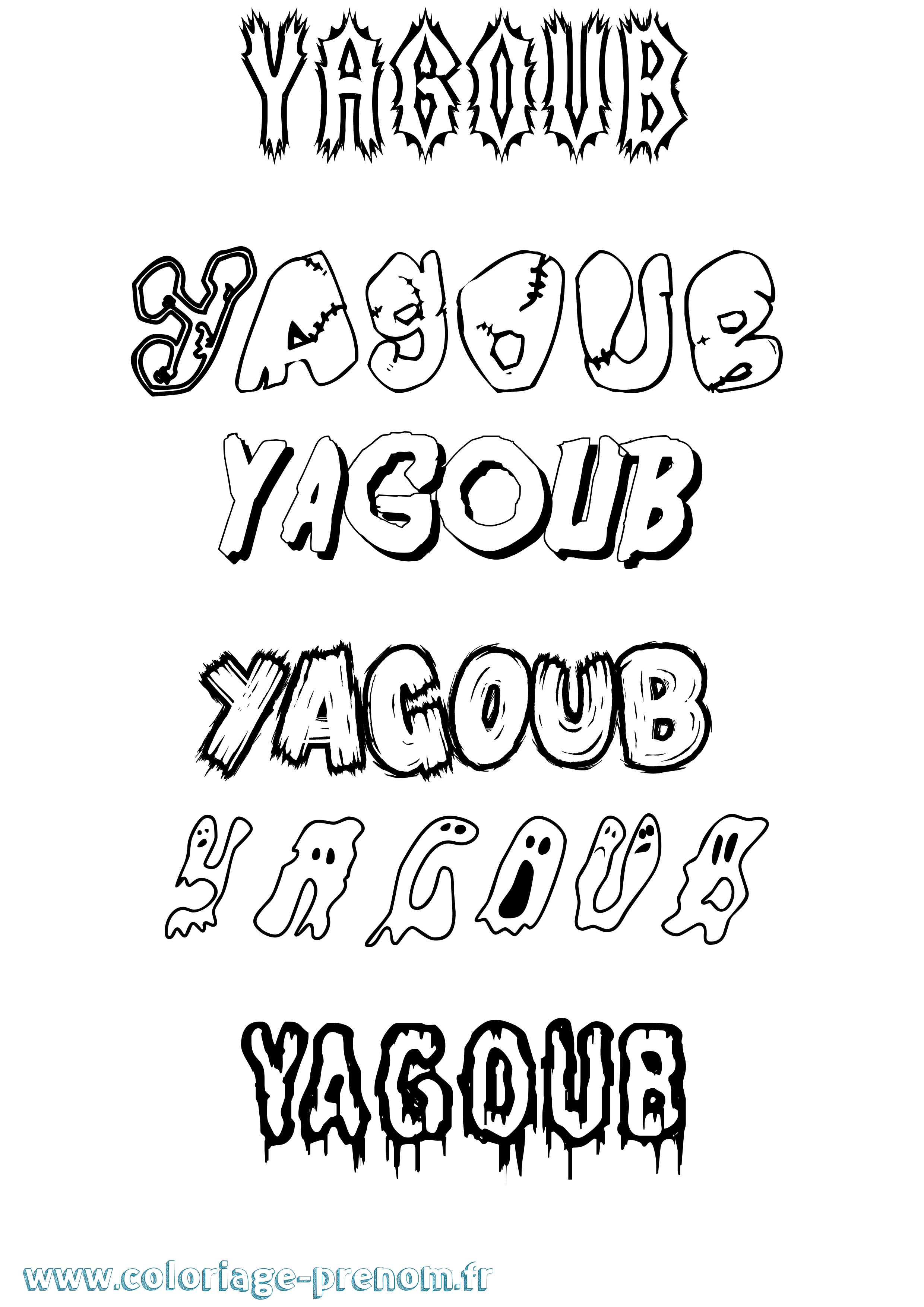 Coloriage Yagoub Frisson Coloriage prénom Yagoub Frisson