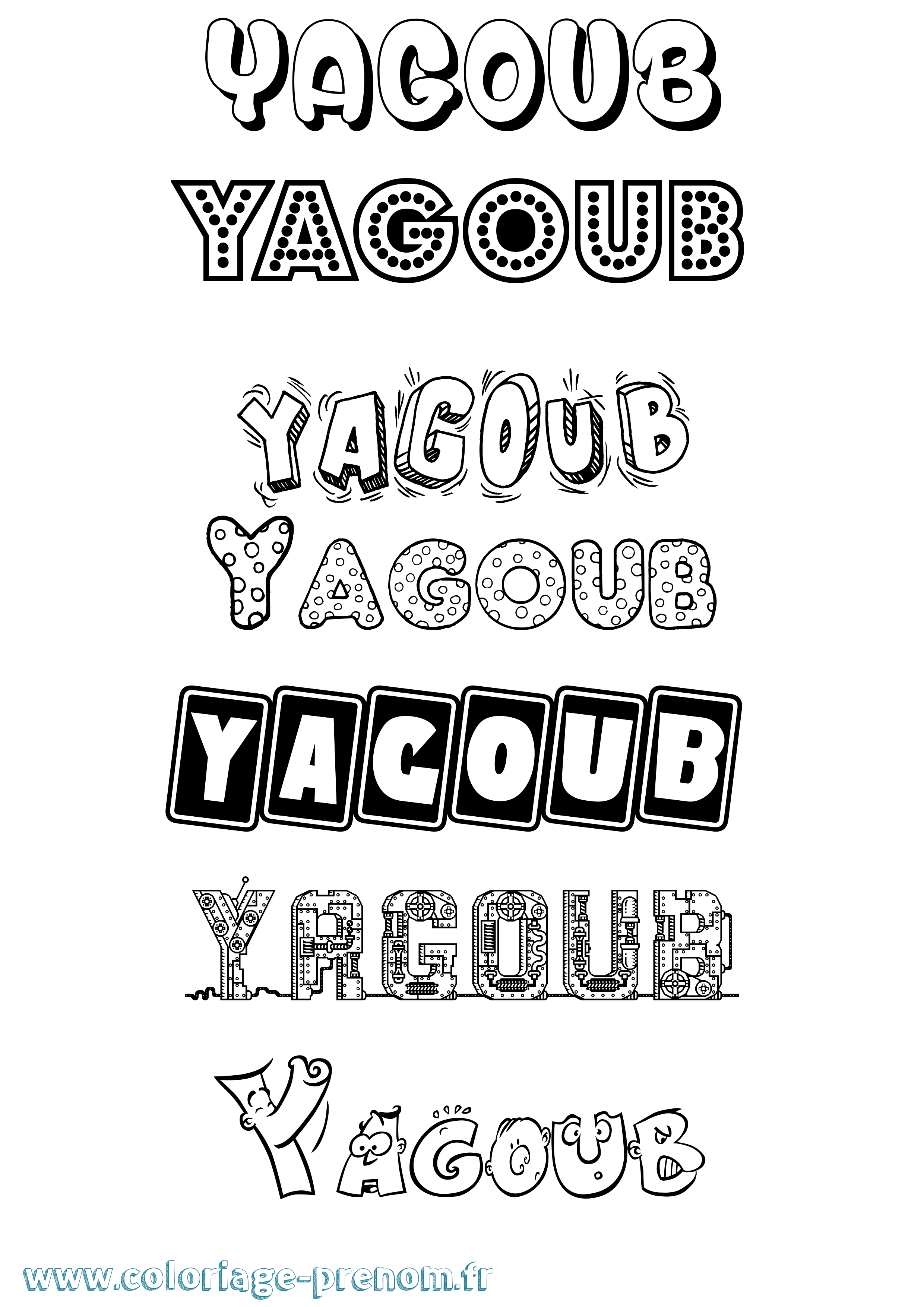 Coloriage Yagoub Fun Coloriage prénom Yagoub Fun