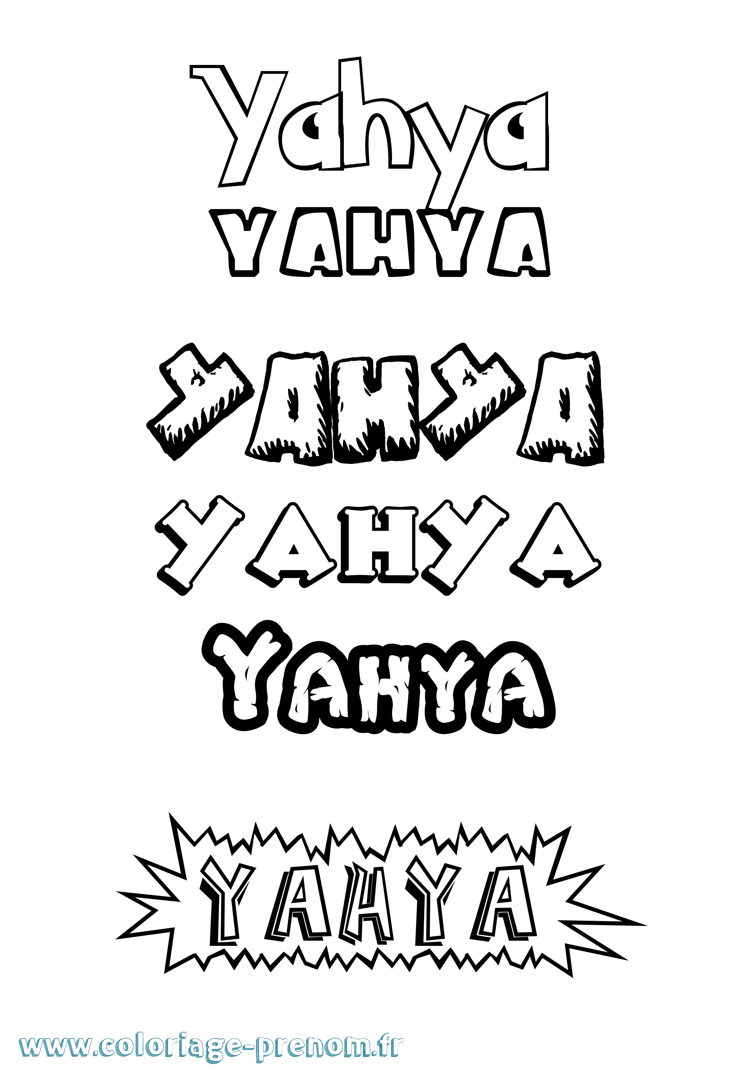 Coloriage prénom Yahya