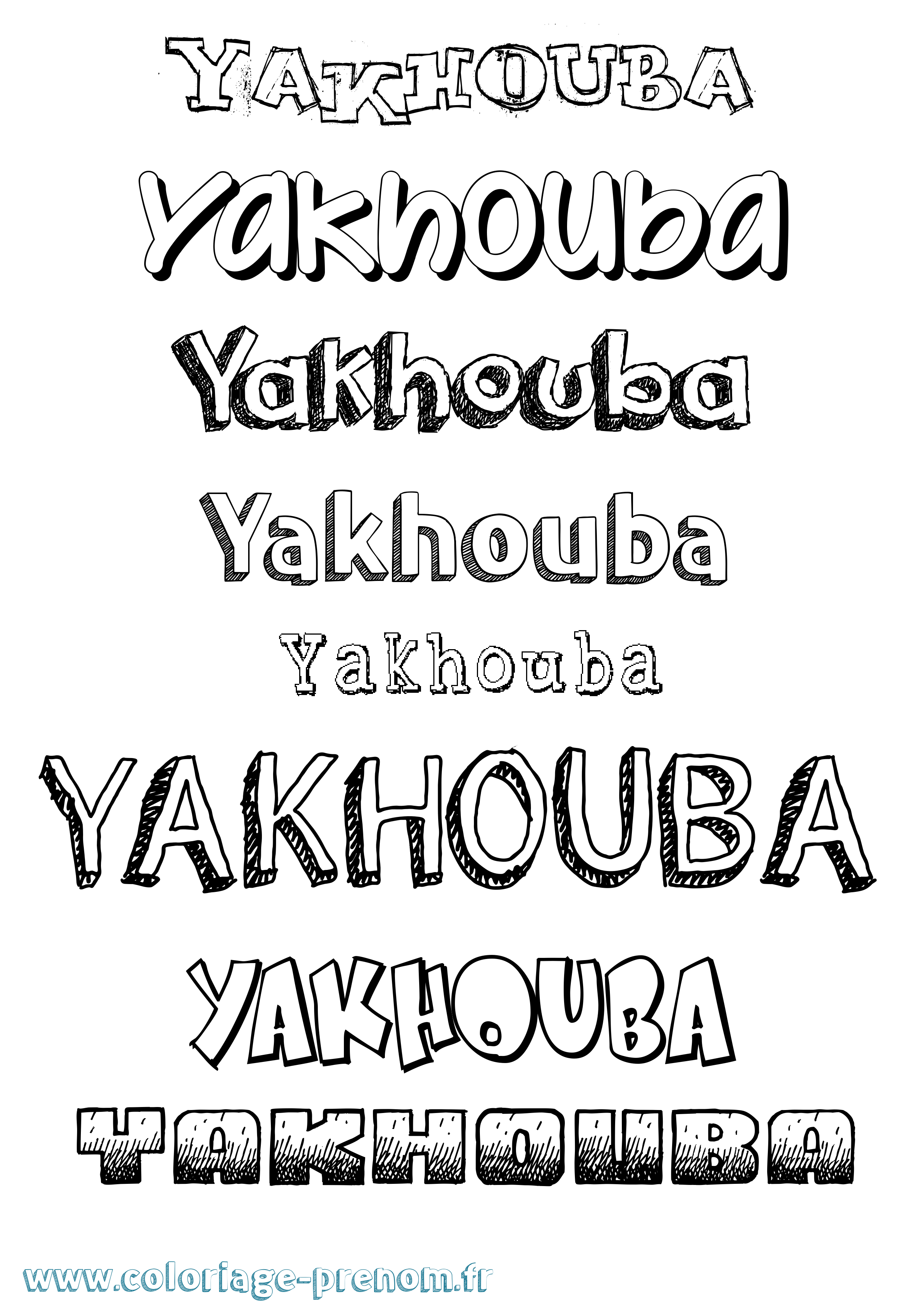 Coloriage prénom Yakhouba Dessiné