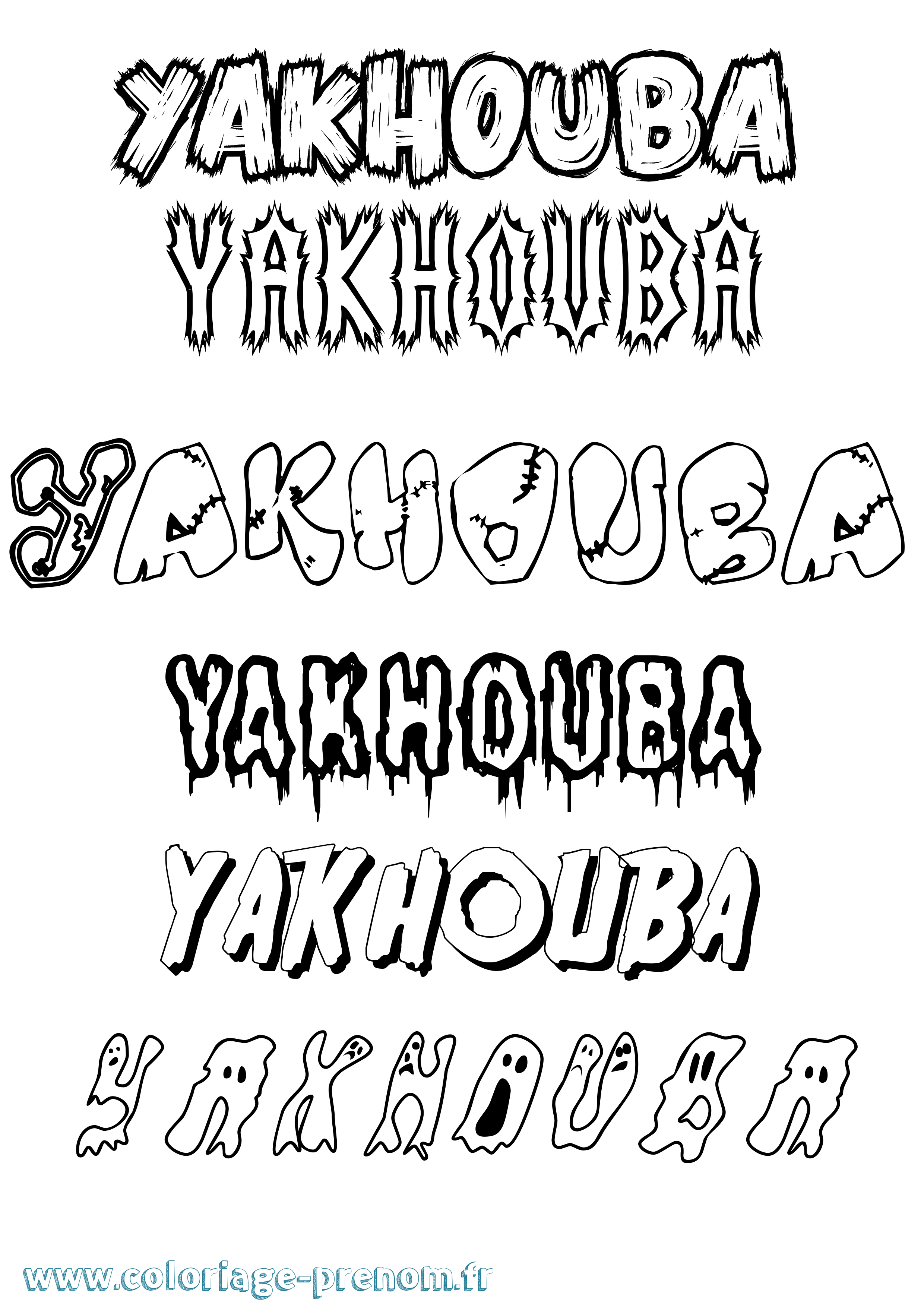 Coloriage prénom Yakhouba Frisson