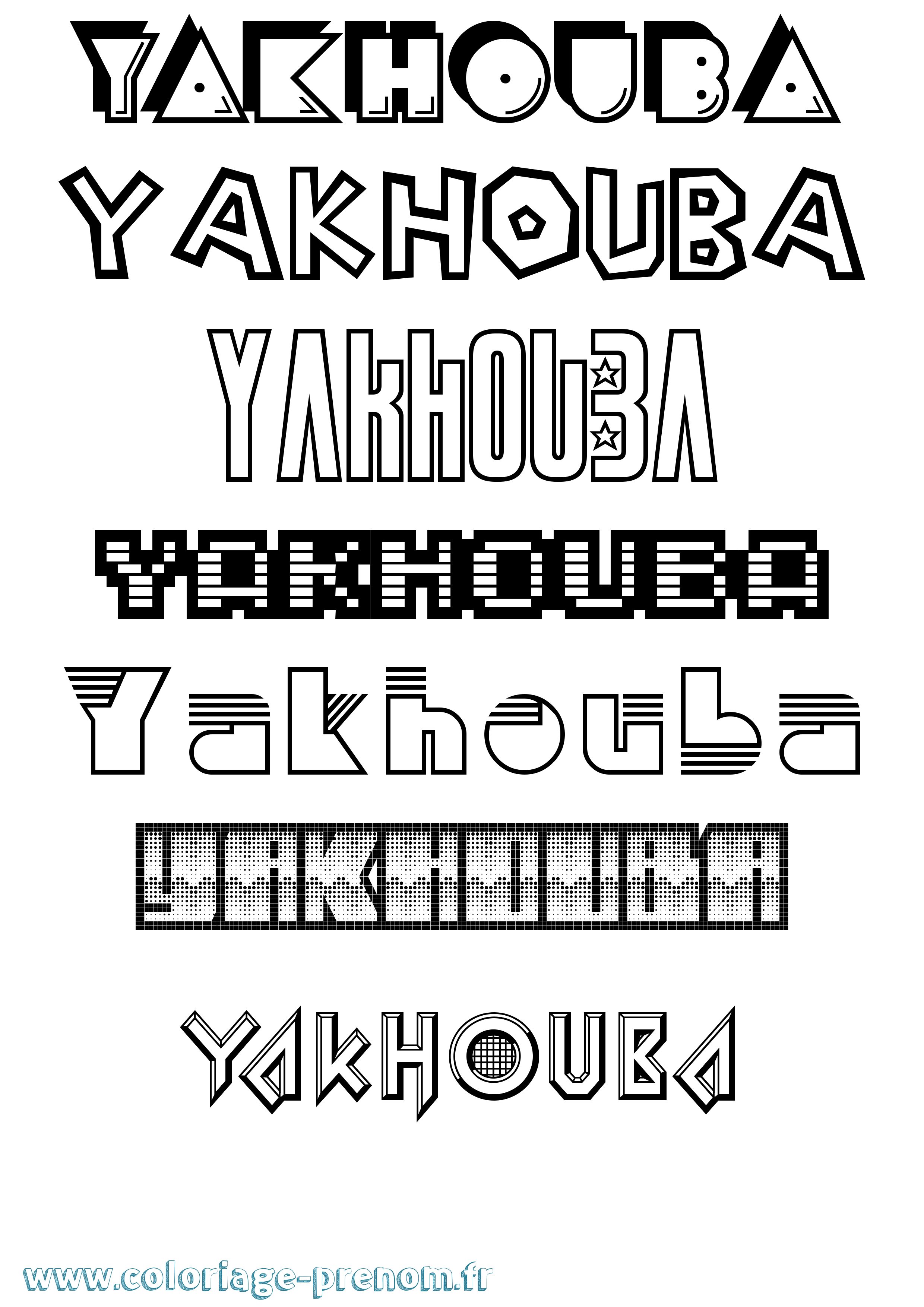Coloriage prénom Yakhouba Jeux Vidéos