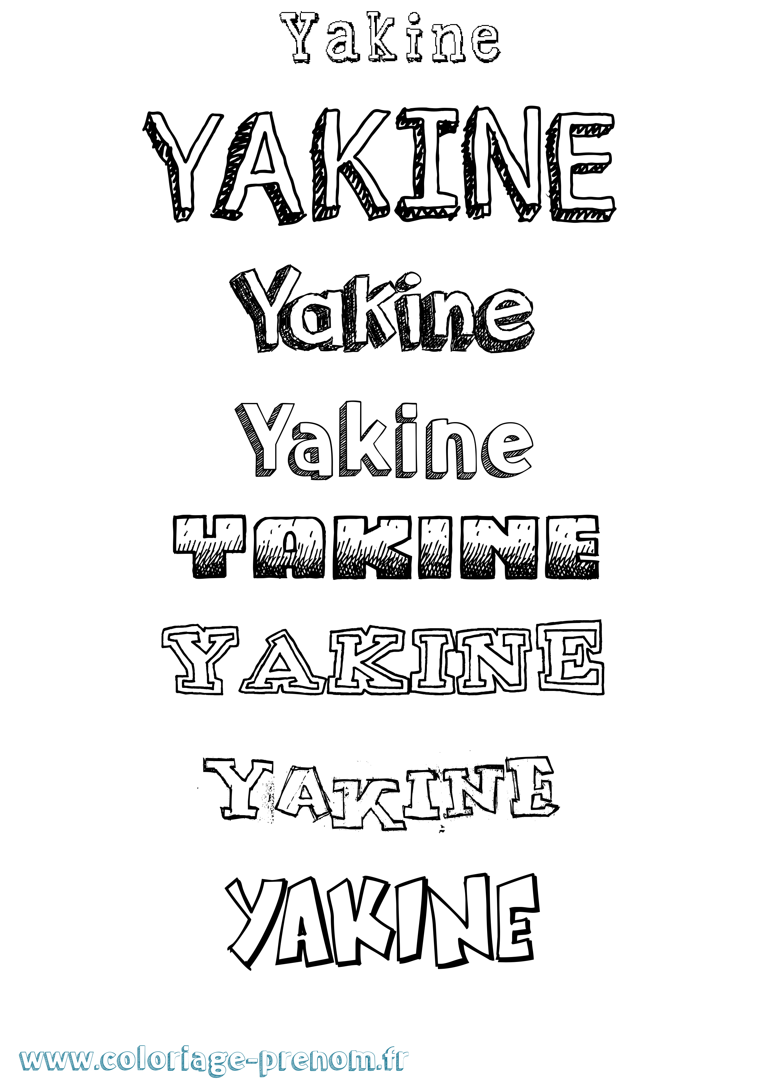 Coloriage prénom Yakine Dessiné
