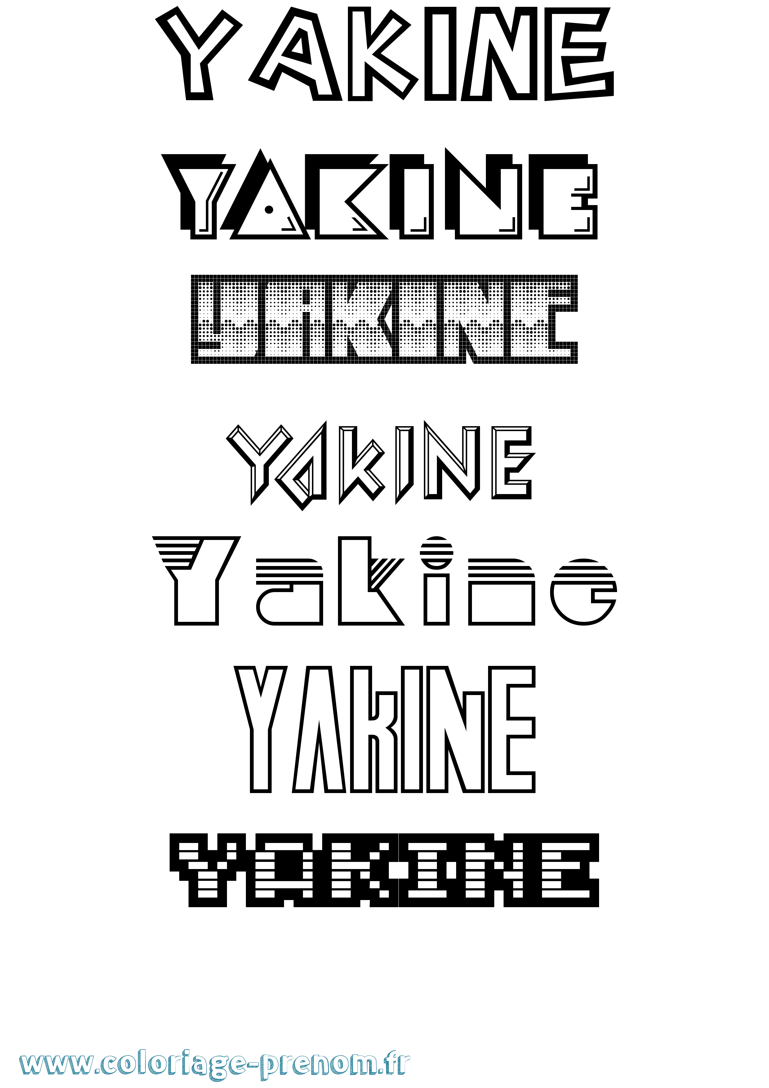 Coloriage prénom Yakine Jeux Vidéos