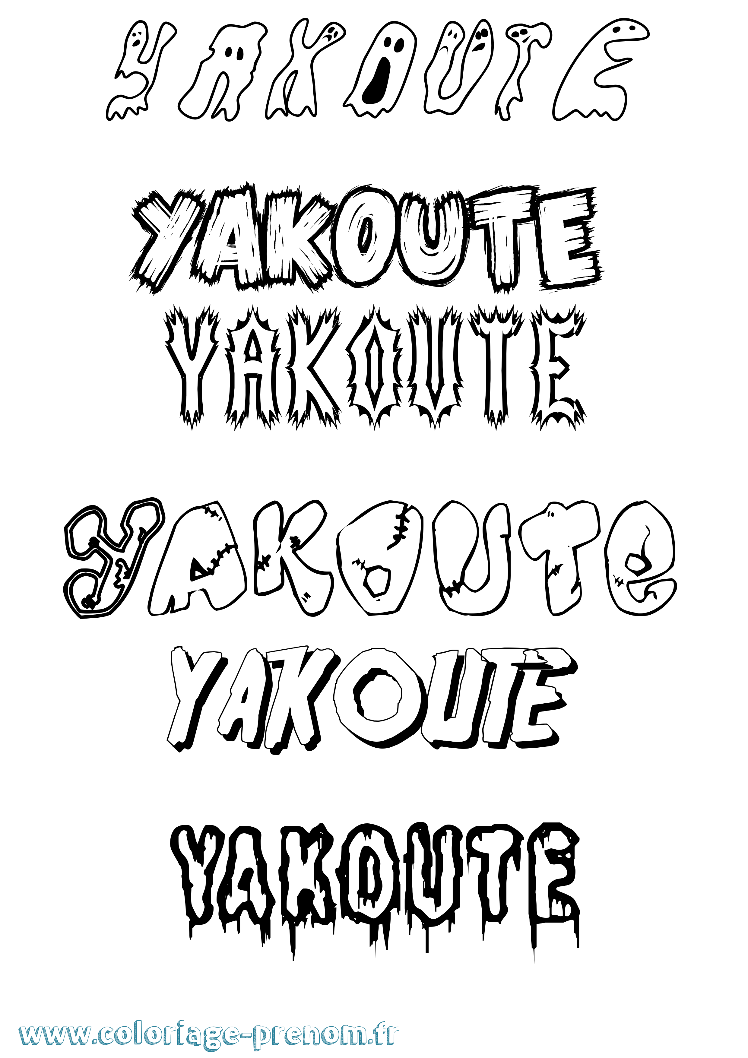 Coloriage prénom Yakoute Frisson