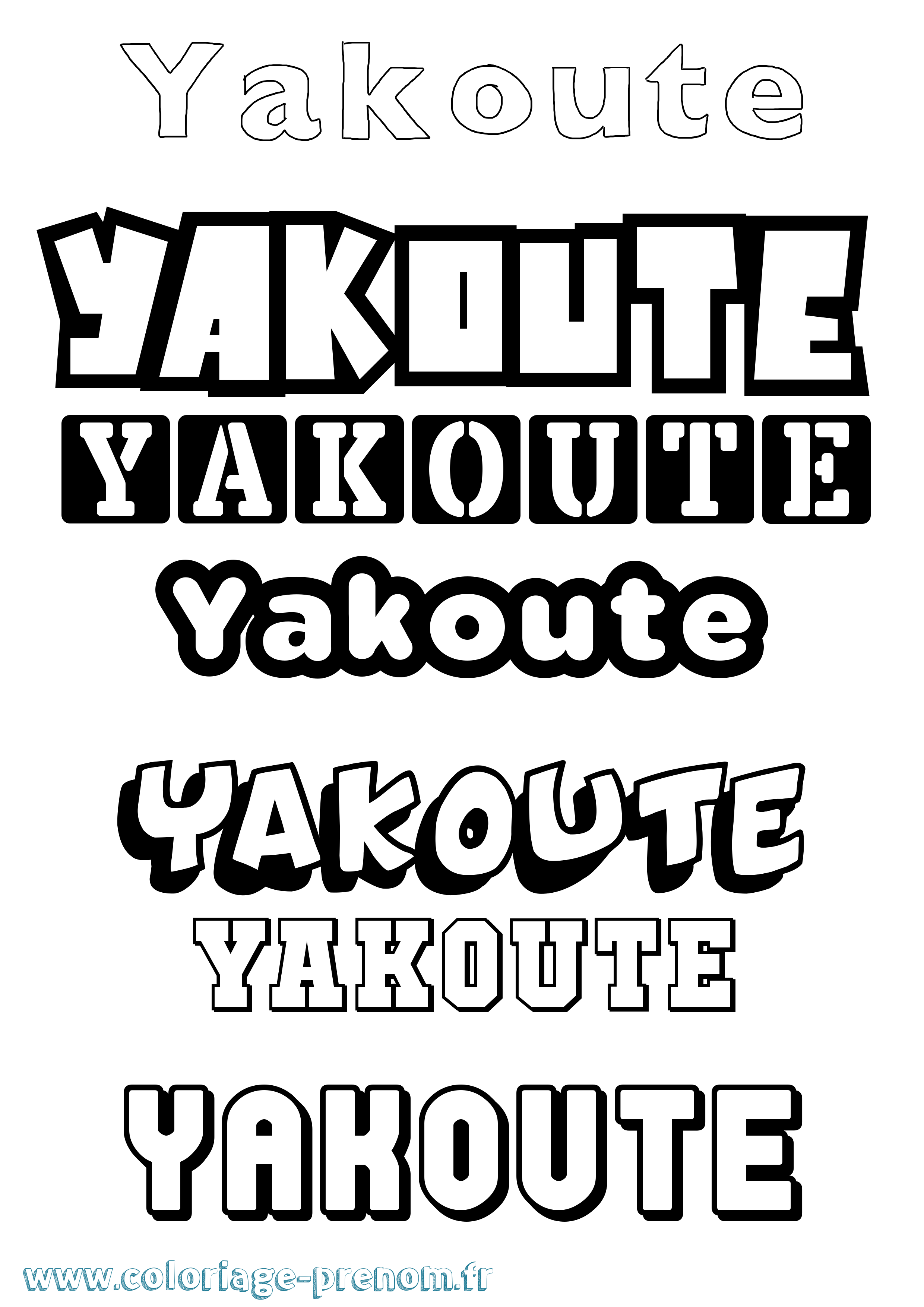 Coloriage prénom Yakoute Simple