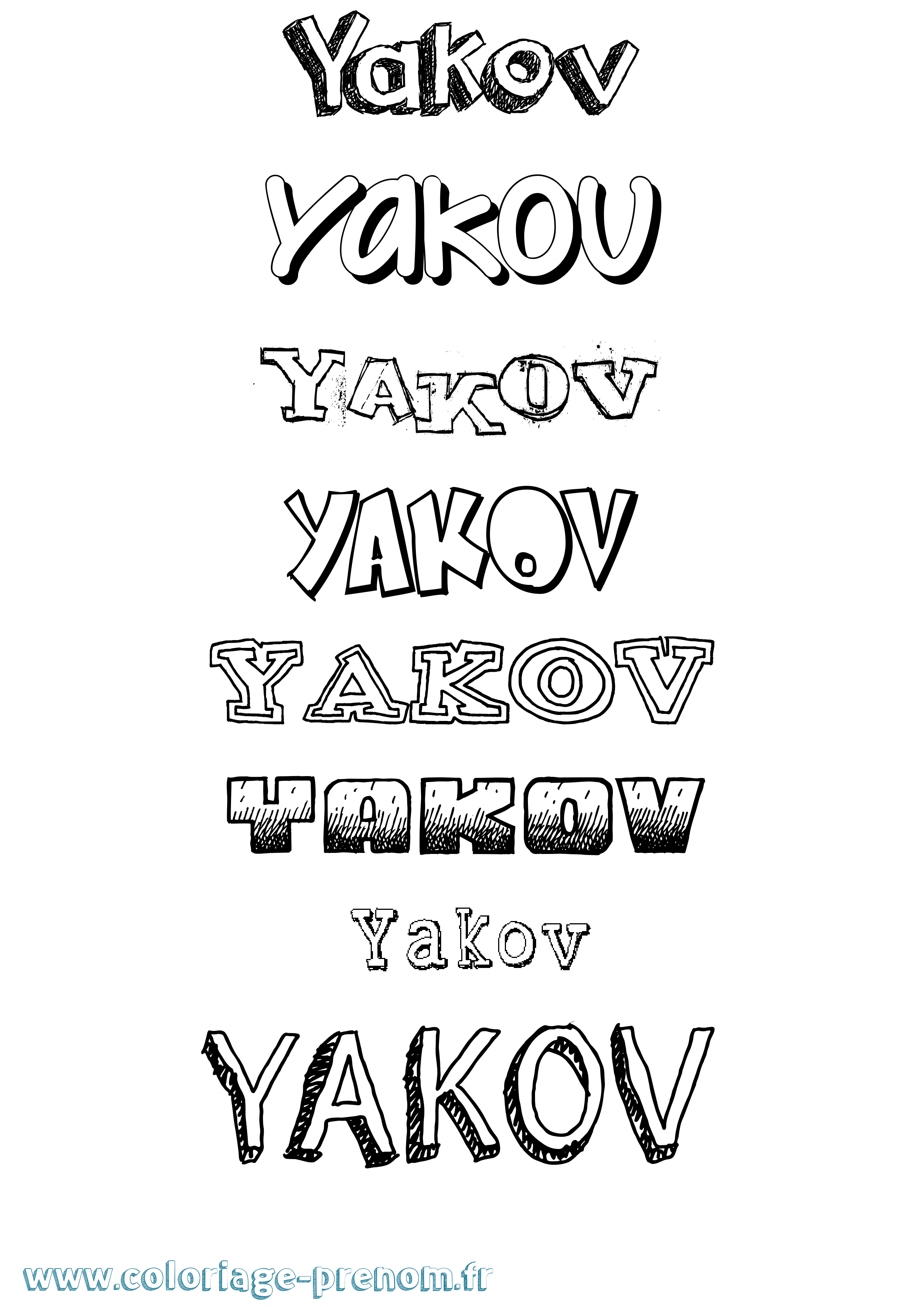 Coloriage prénom Yakov Dessiné