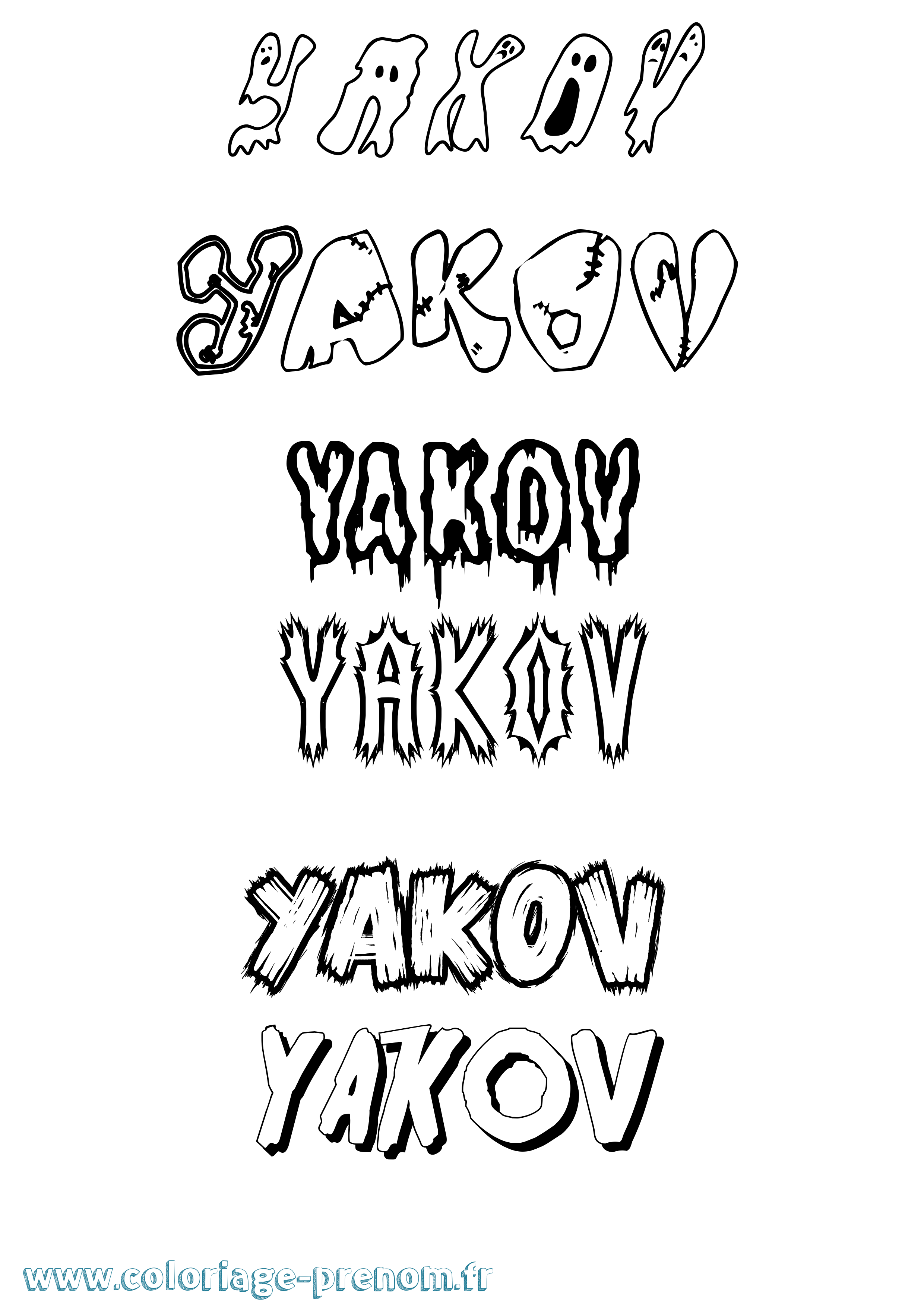 Coloriage prénom Yakov Frisson