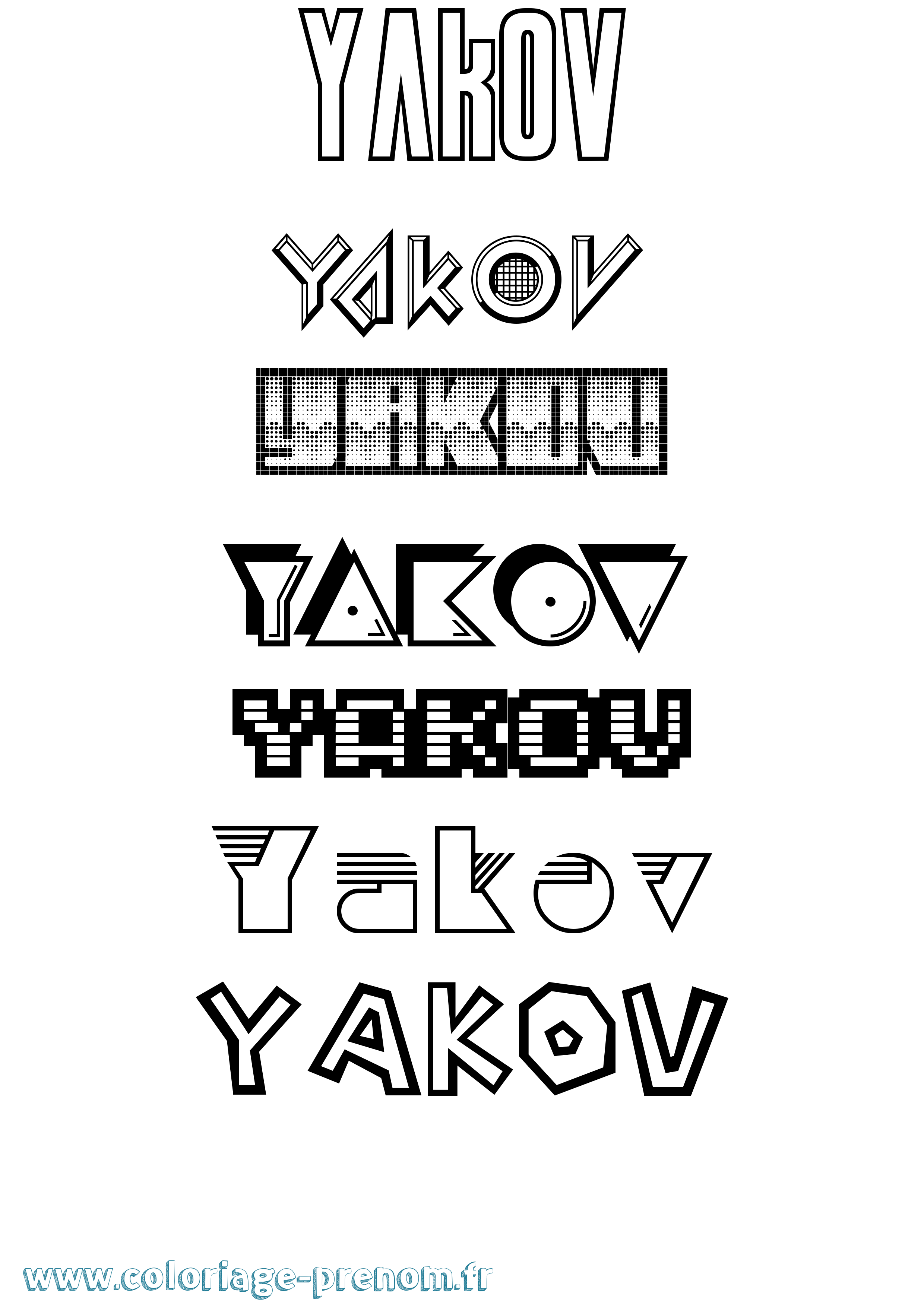 Coloriage prénom Yakov Jeux Vidéos