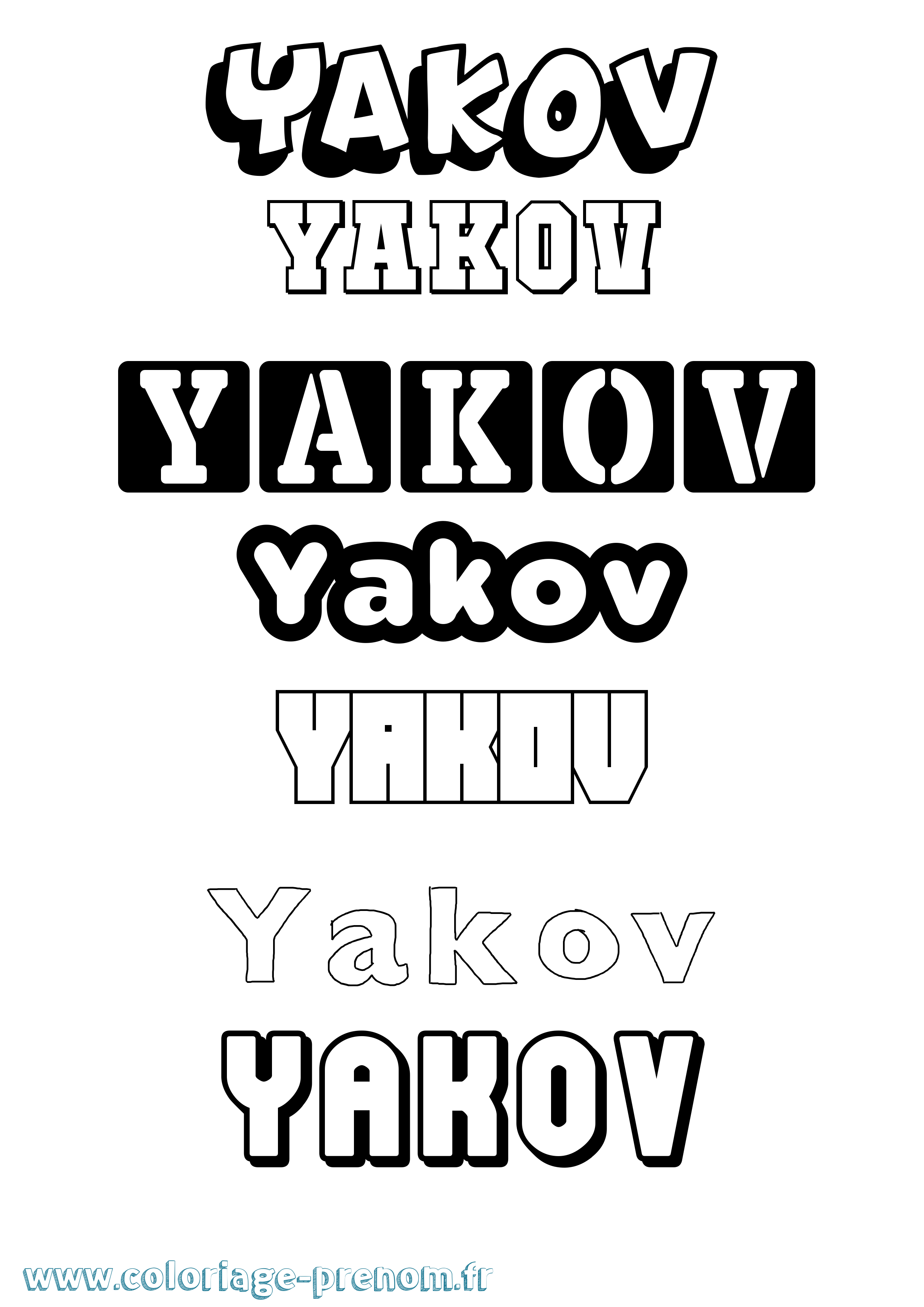Coloriage prénom Yakov Simple