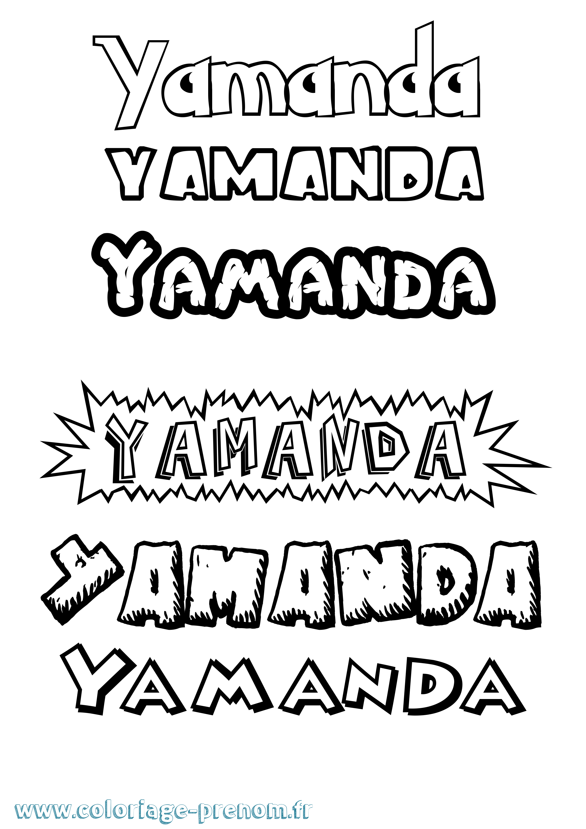 Coloriage prénom Yamanda Dessin Animé