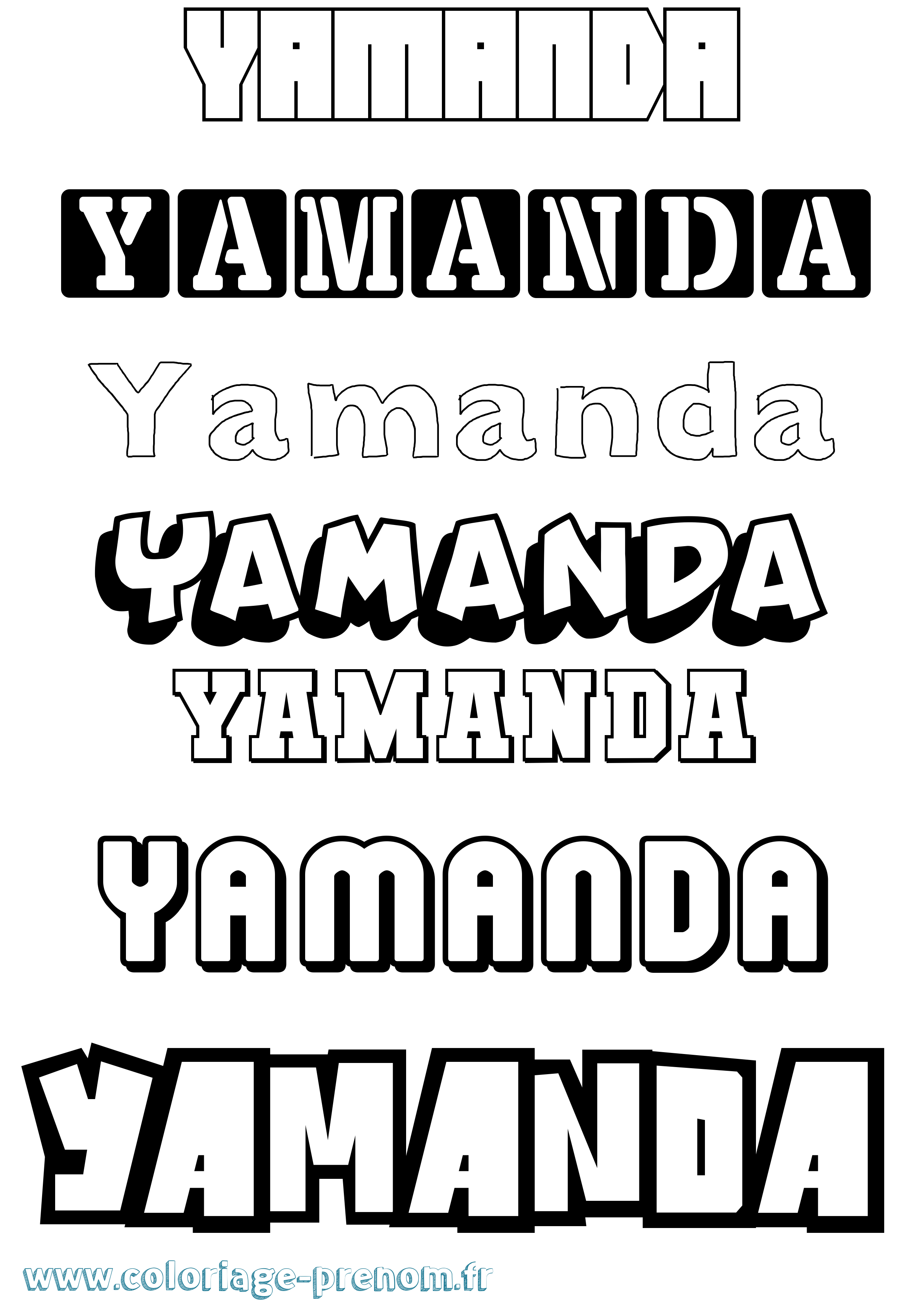 Coloriage prénom Yamanda Simple