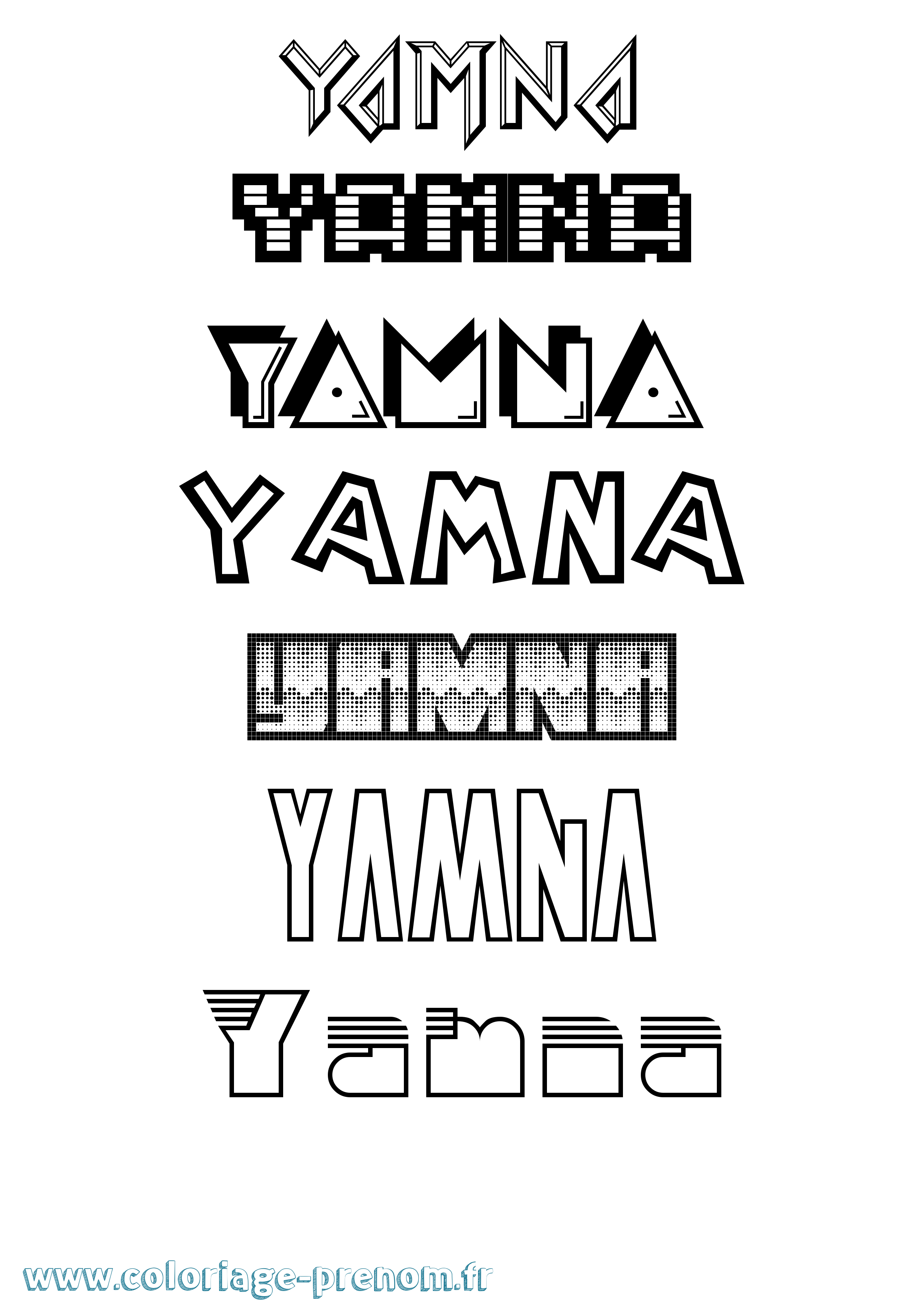 Coloriage Yamna Jeux Vidéos Coloriage prénom Yamna Jeux Vidéos