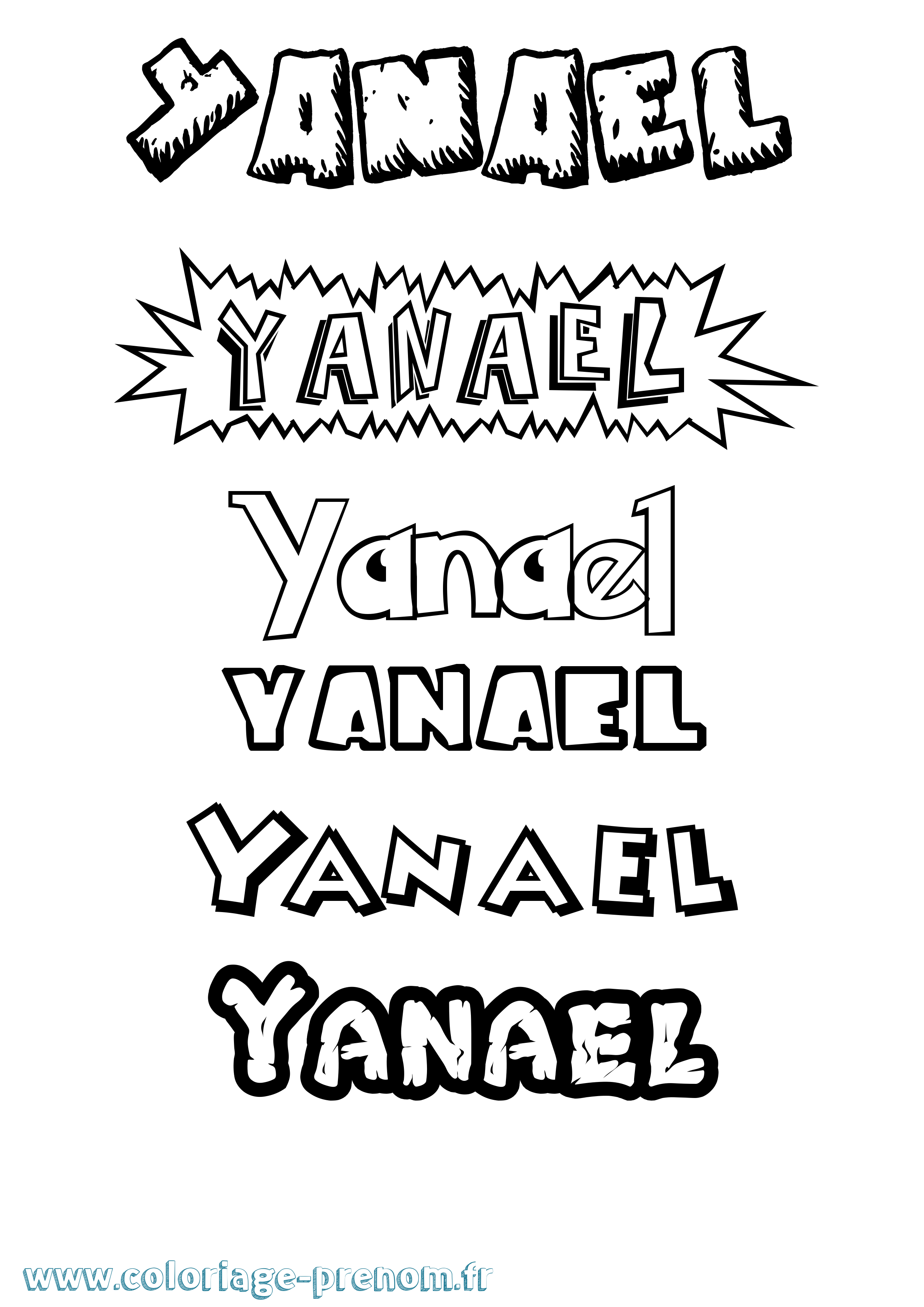 Coloriage prénom Yanael Dessin Animé