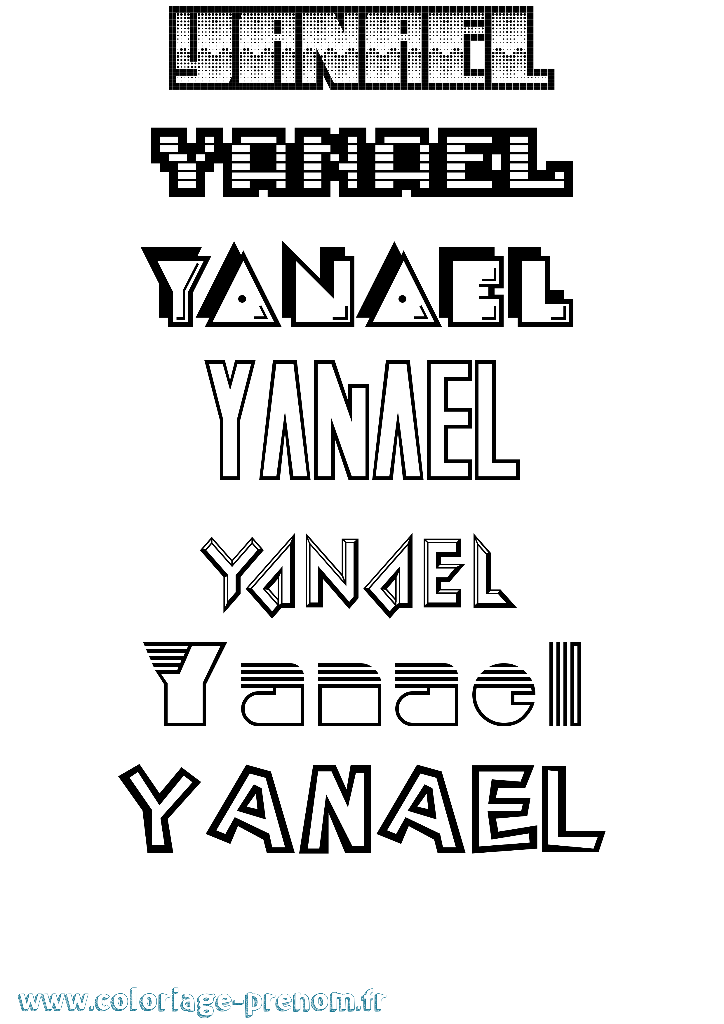 Coloriage prénom Yanael Jeux Vidéos