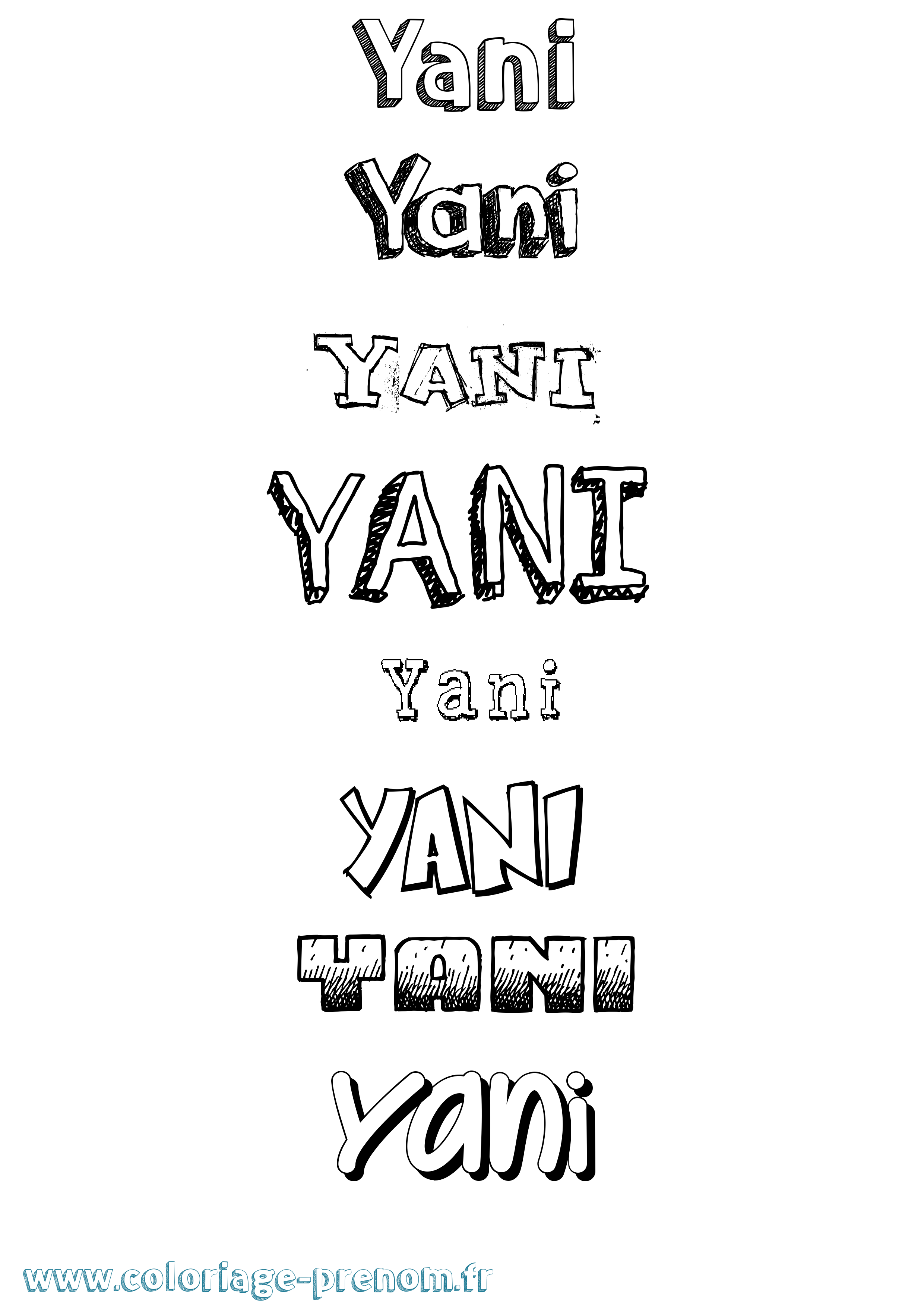 Coloriage prénom Yani Dessiné