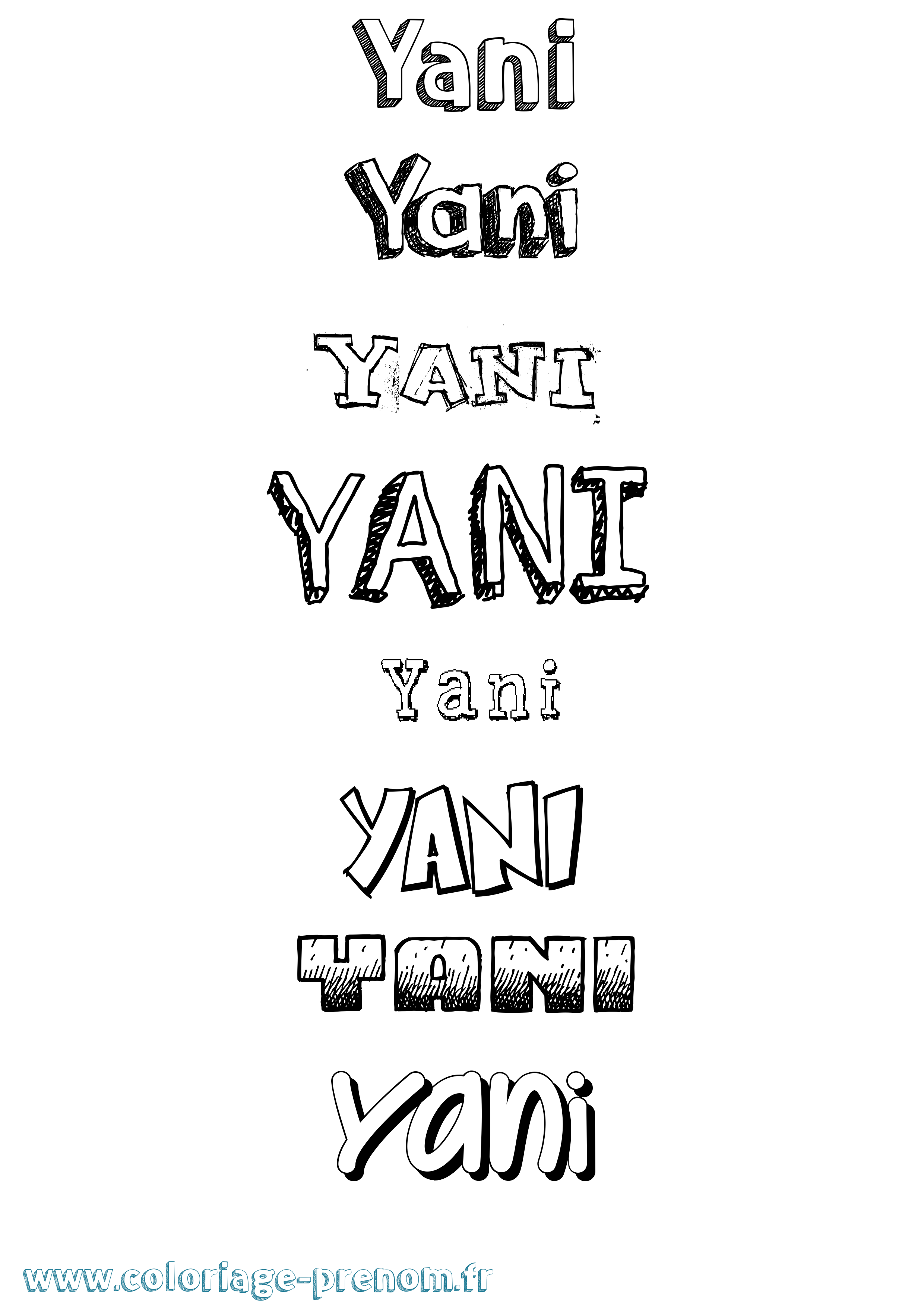 Coloriage Yani Coloriage prénom Yani