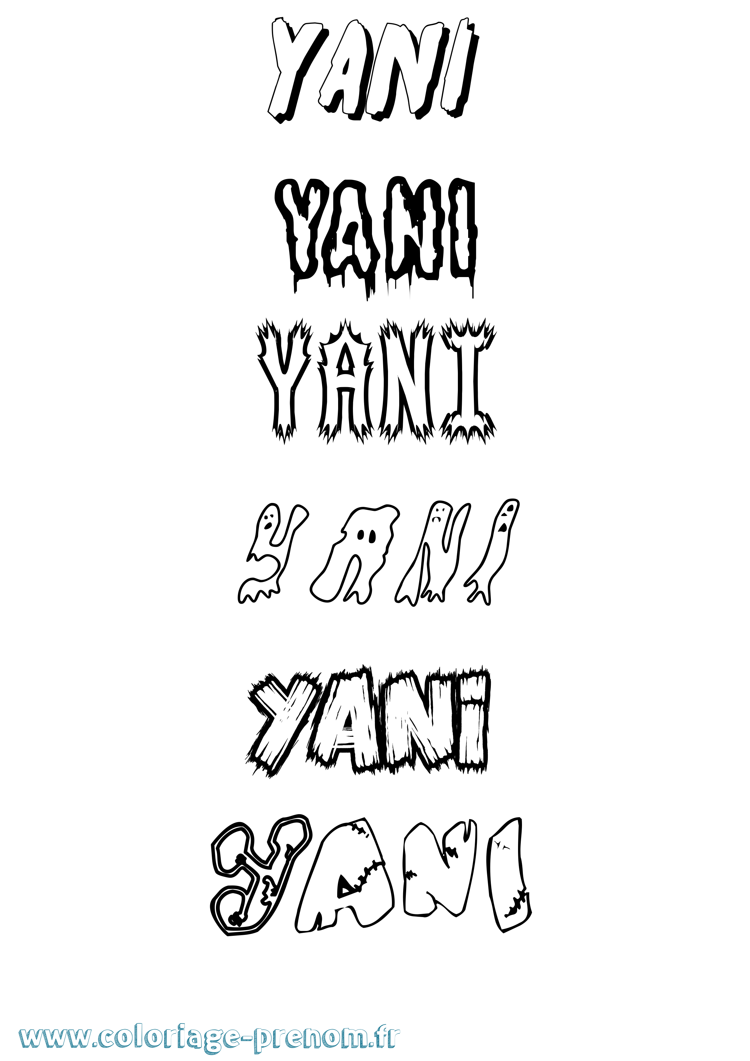 Coloriage Yani Coloriage prénom Yani