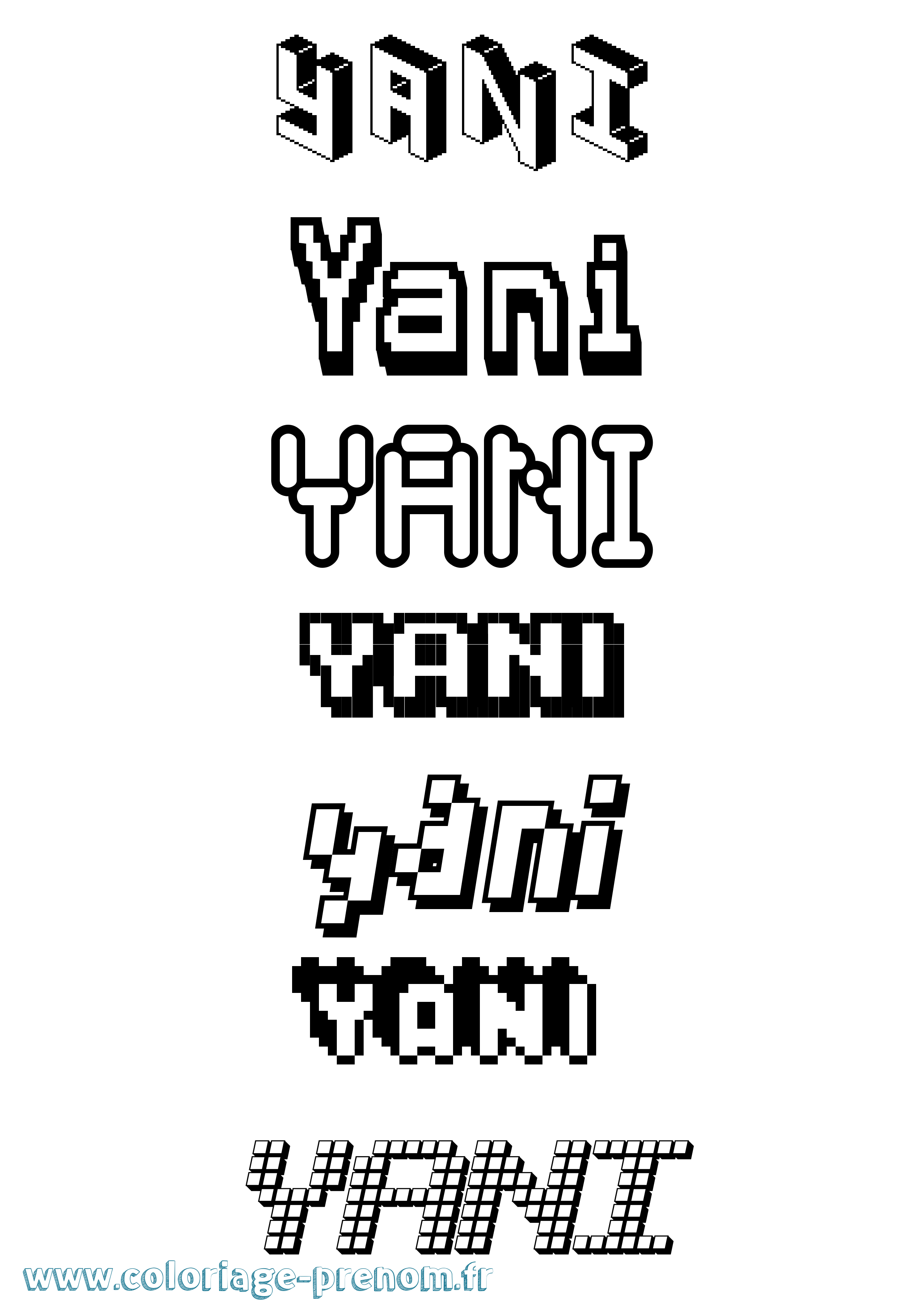 Coloriage Yani Coloriage prénom Yani