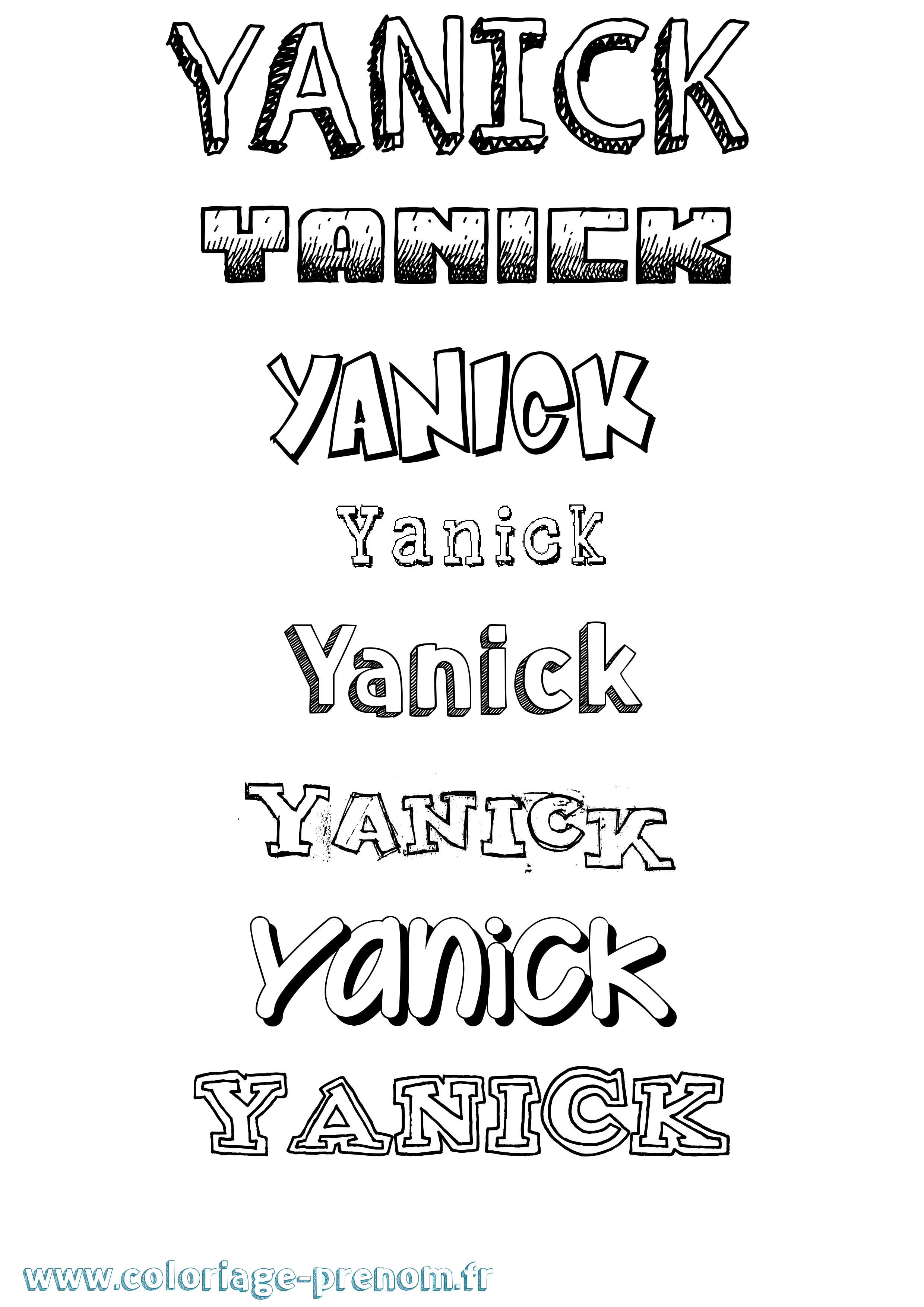 Coloriage prénom Yanick Dessiné