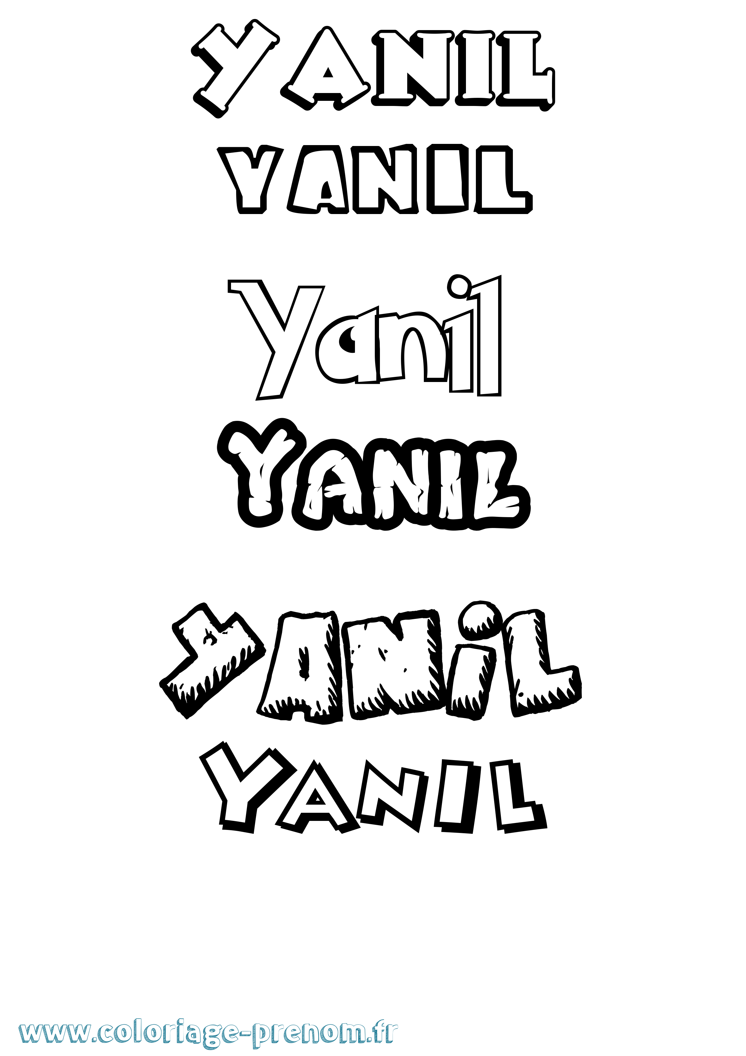 Coloriage prénom Yanil Dessin Animé