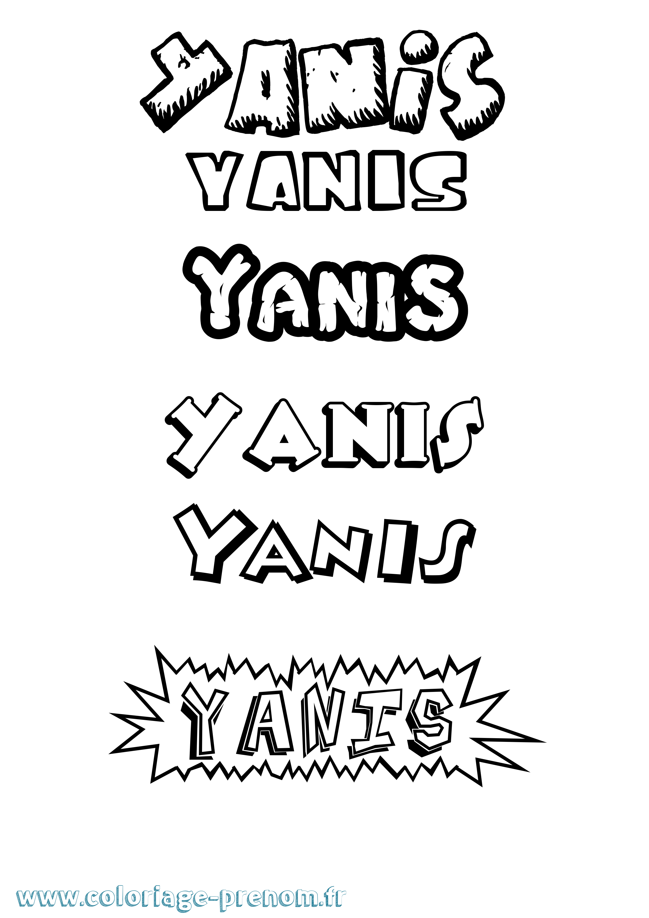 Coloriage prénom Yanis Dessin Animé