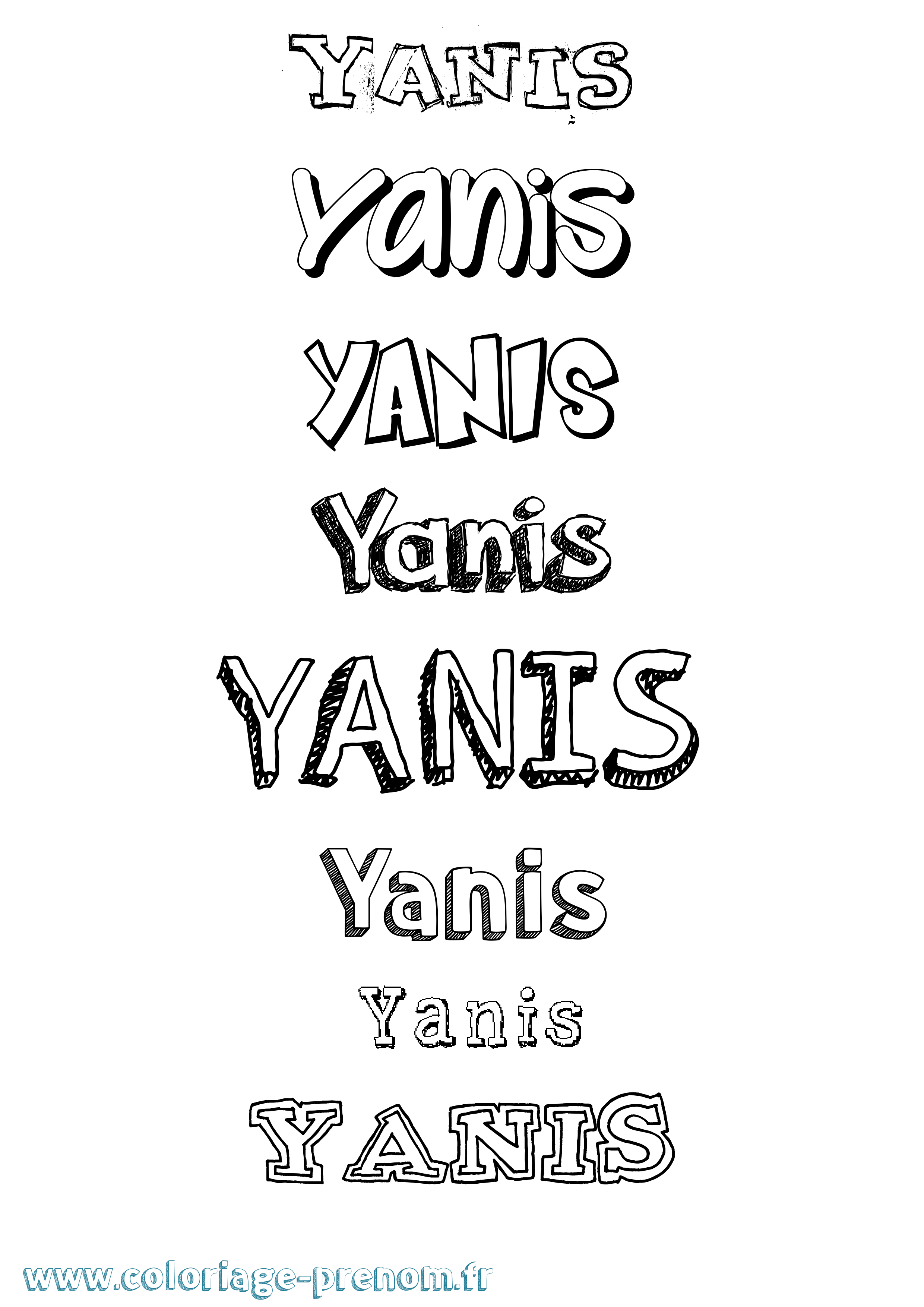 Coloriage prénom Yanis Dessiné