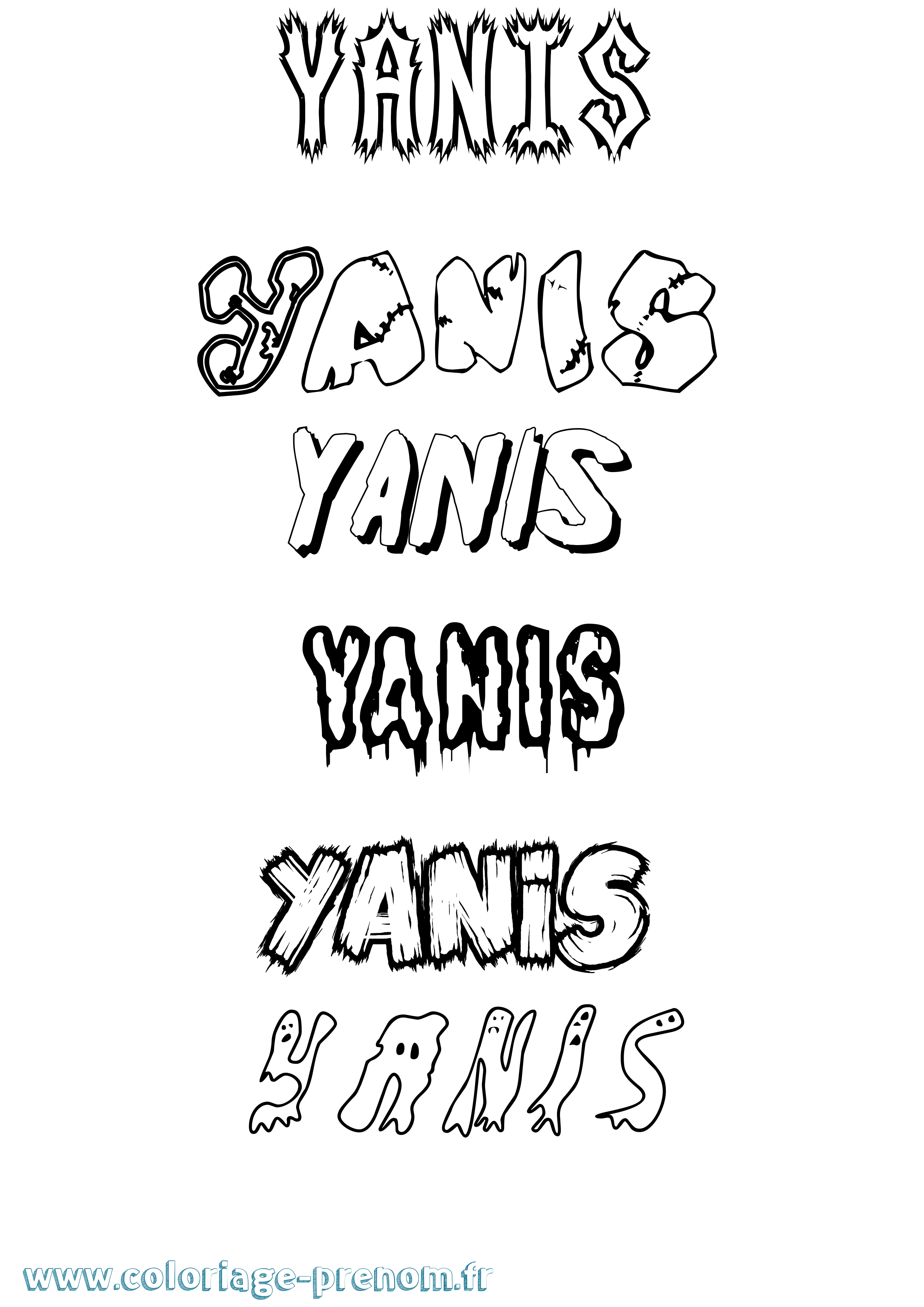 Coloriage prénom Yanis Frisson