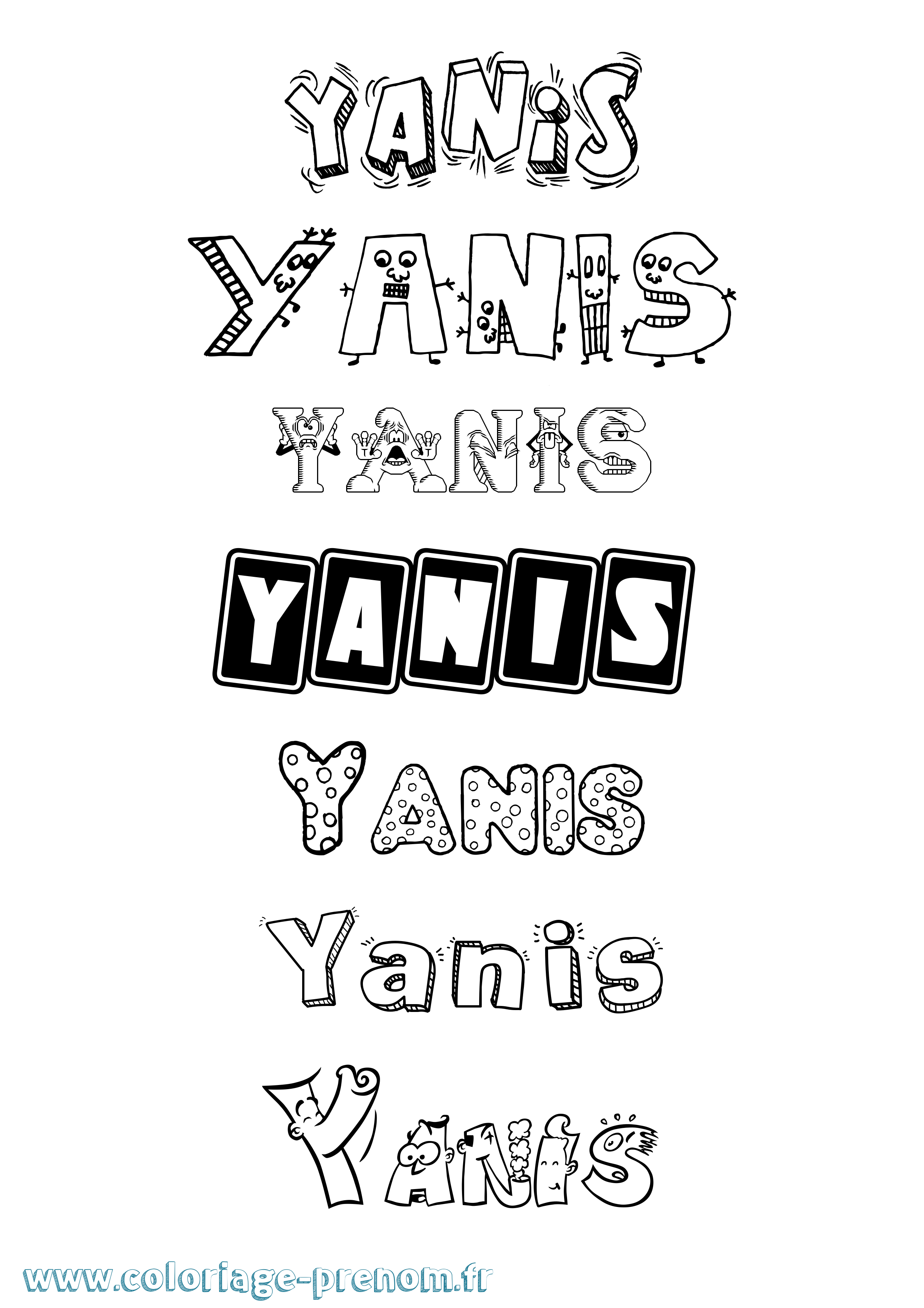 Coloriage prénom Yanis Fun