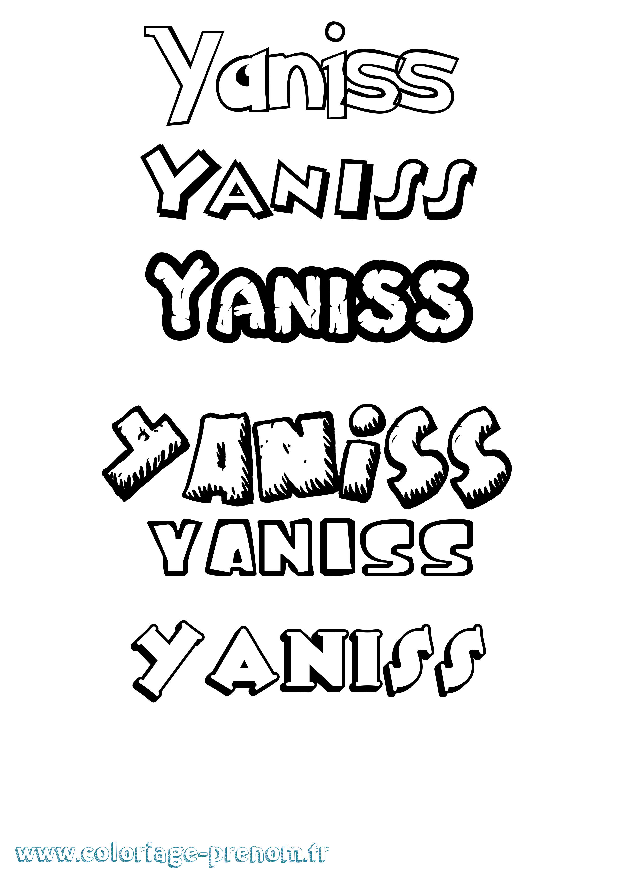Coloriage prénom Yaniss Dessin Animé