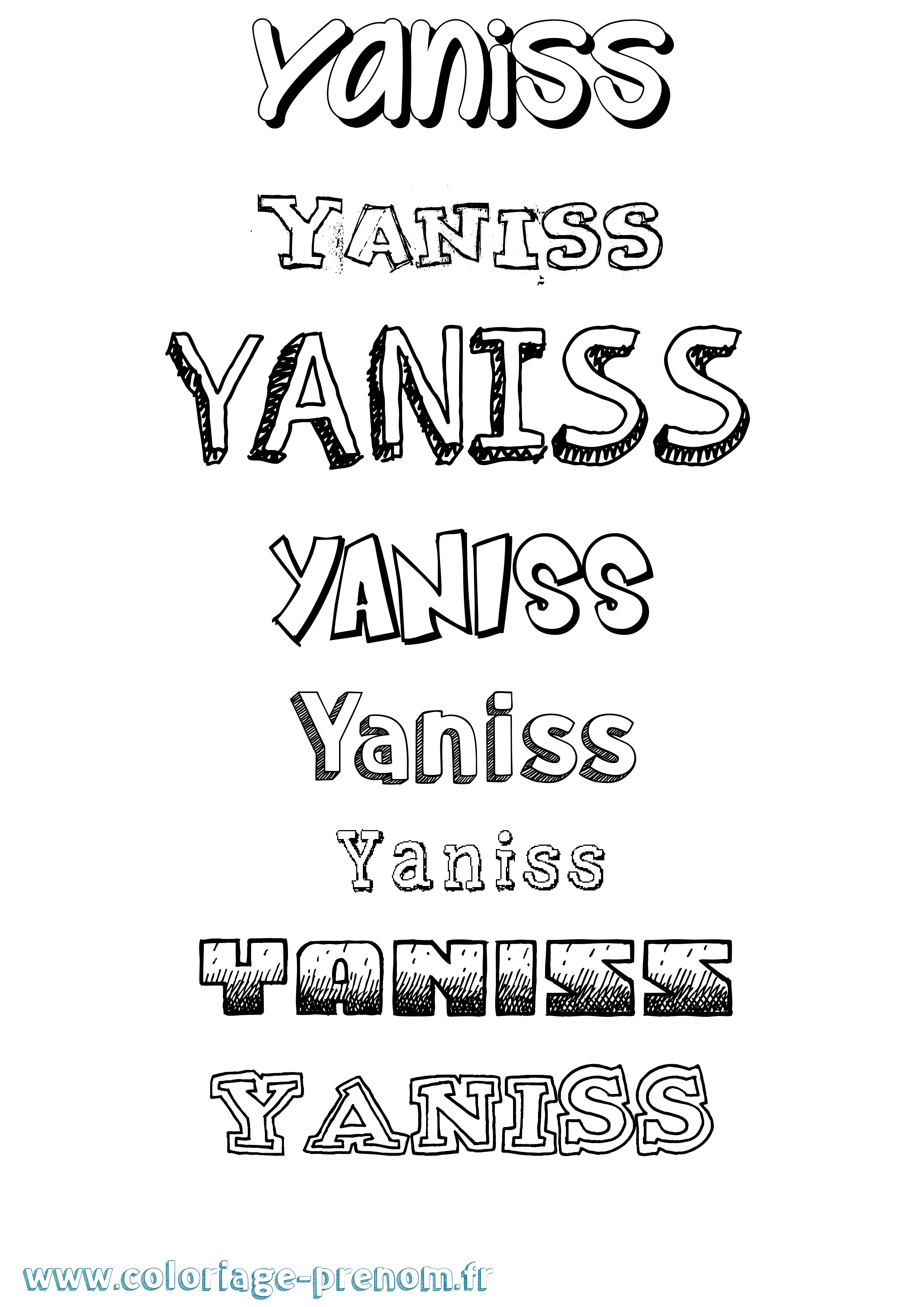 Coloriage prénom Yaniss Dessiné