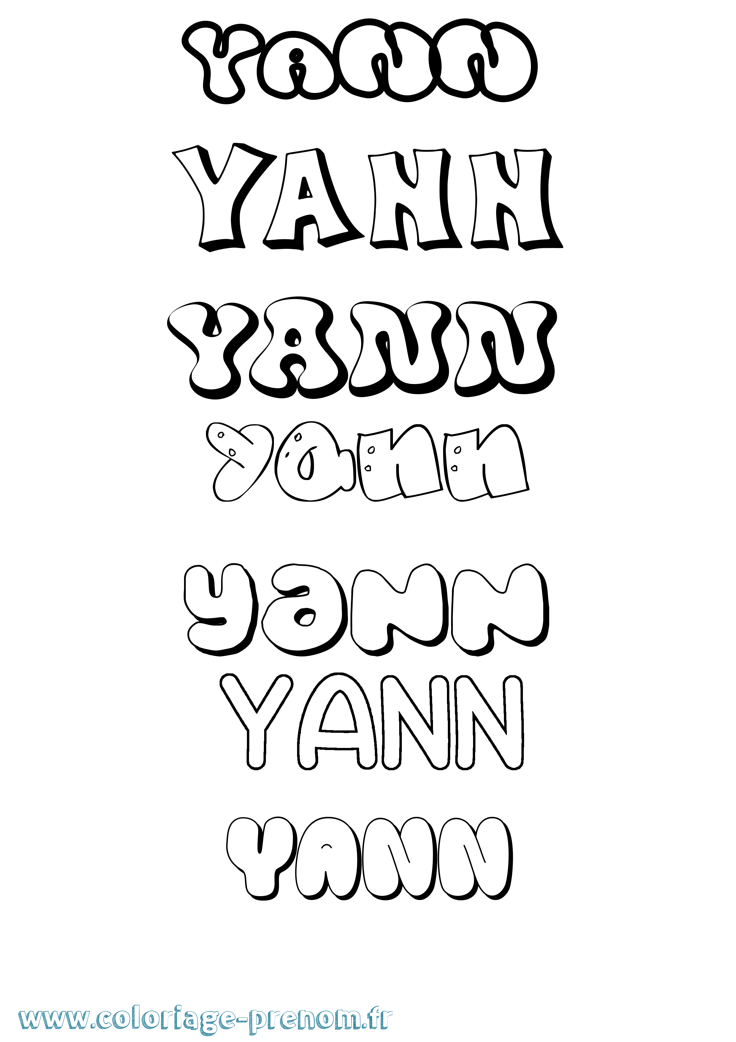 Coloriage du prénom Yann : à Imprimer ou Télécharger facilement