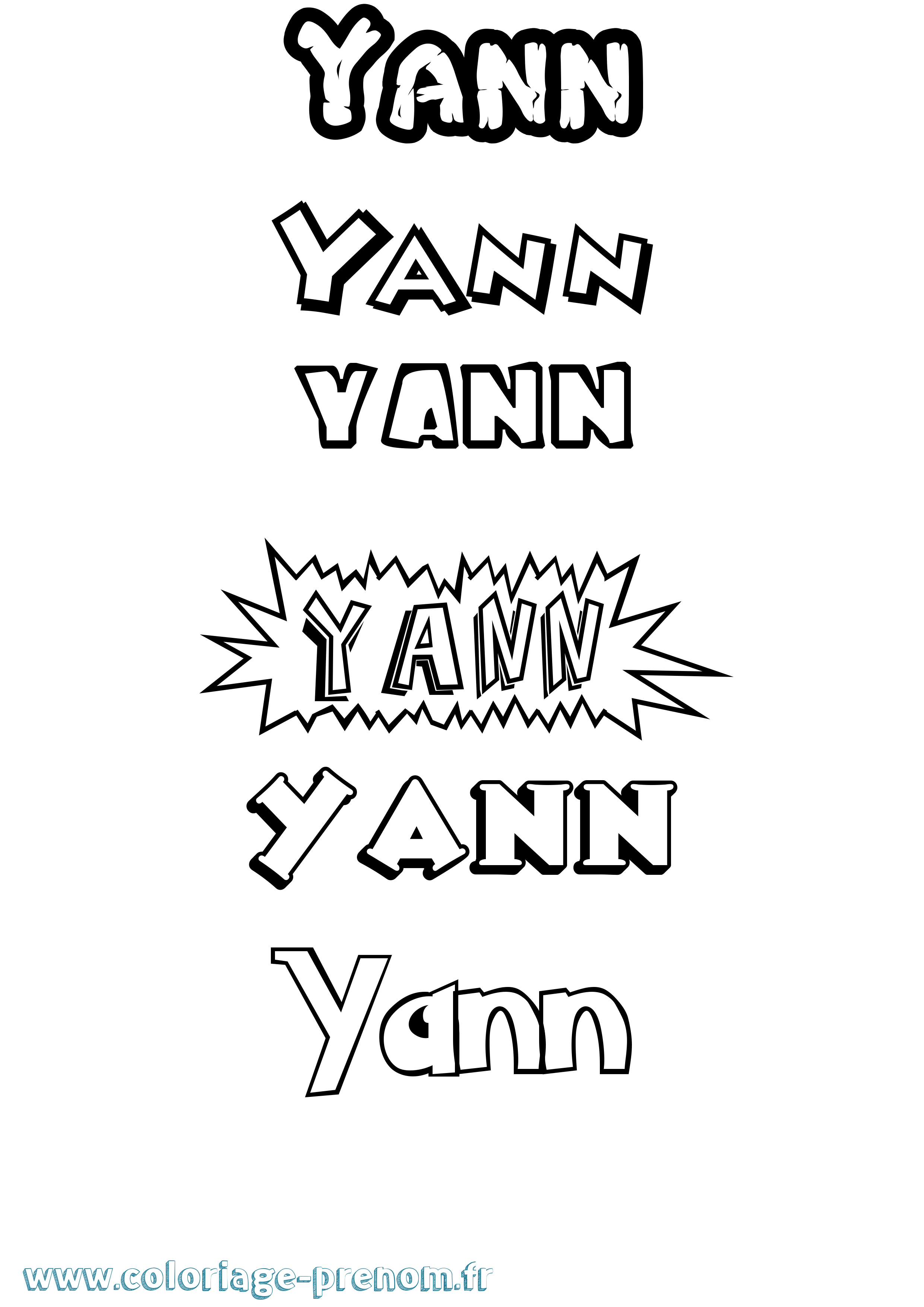 Coloriage du prénom Yann : à Imprimer ou Télécharger facilement