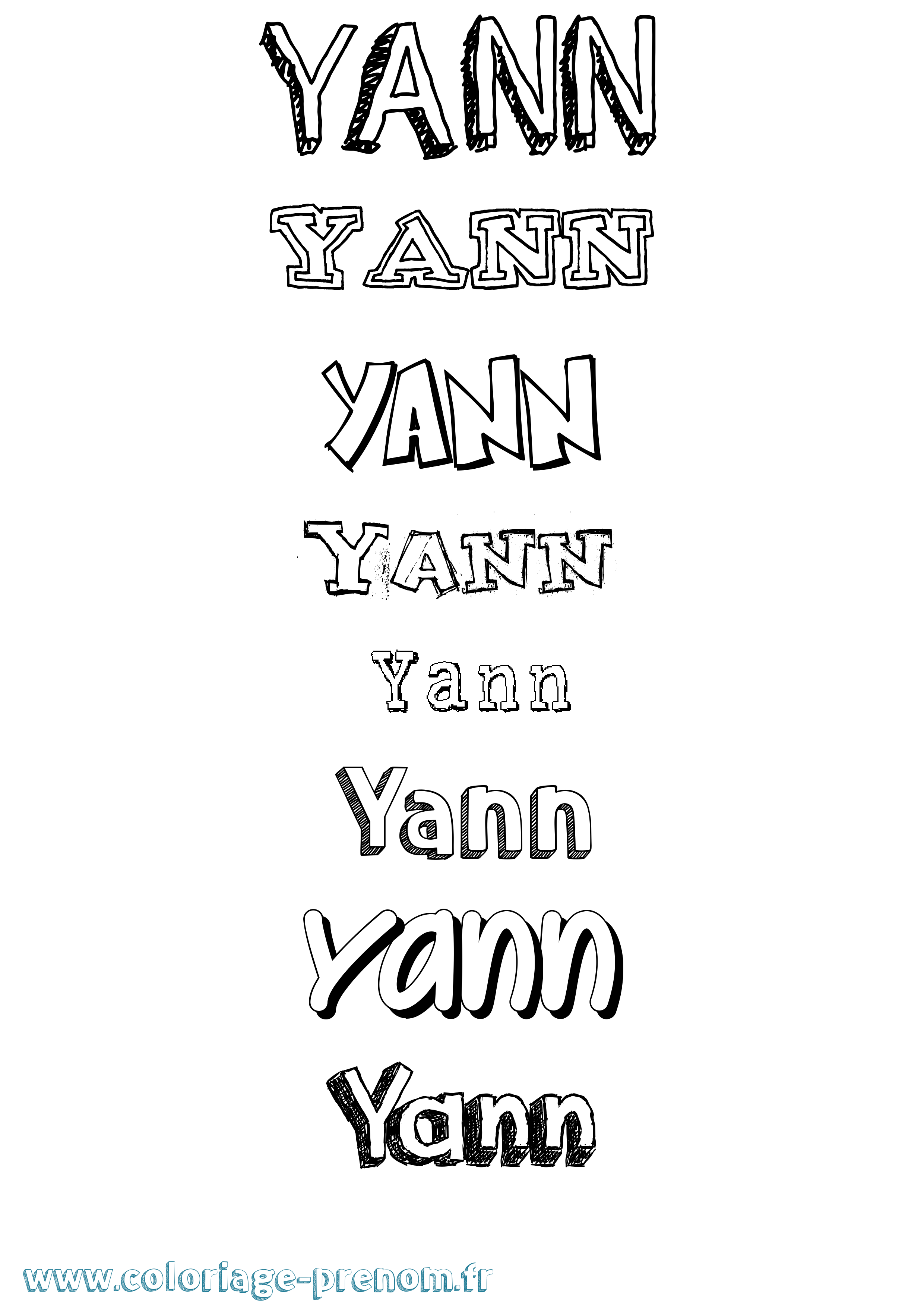 Coloriage du prénom Yann : à Imprimer ou Télécharger facilement