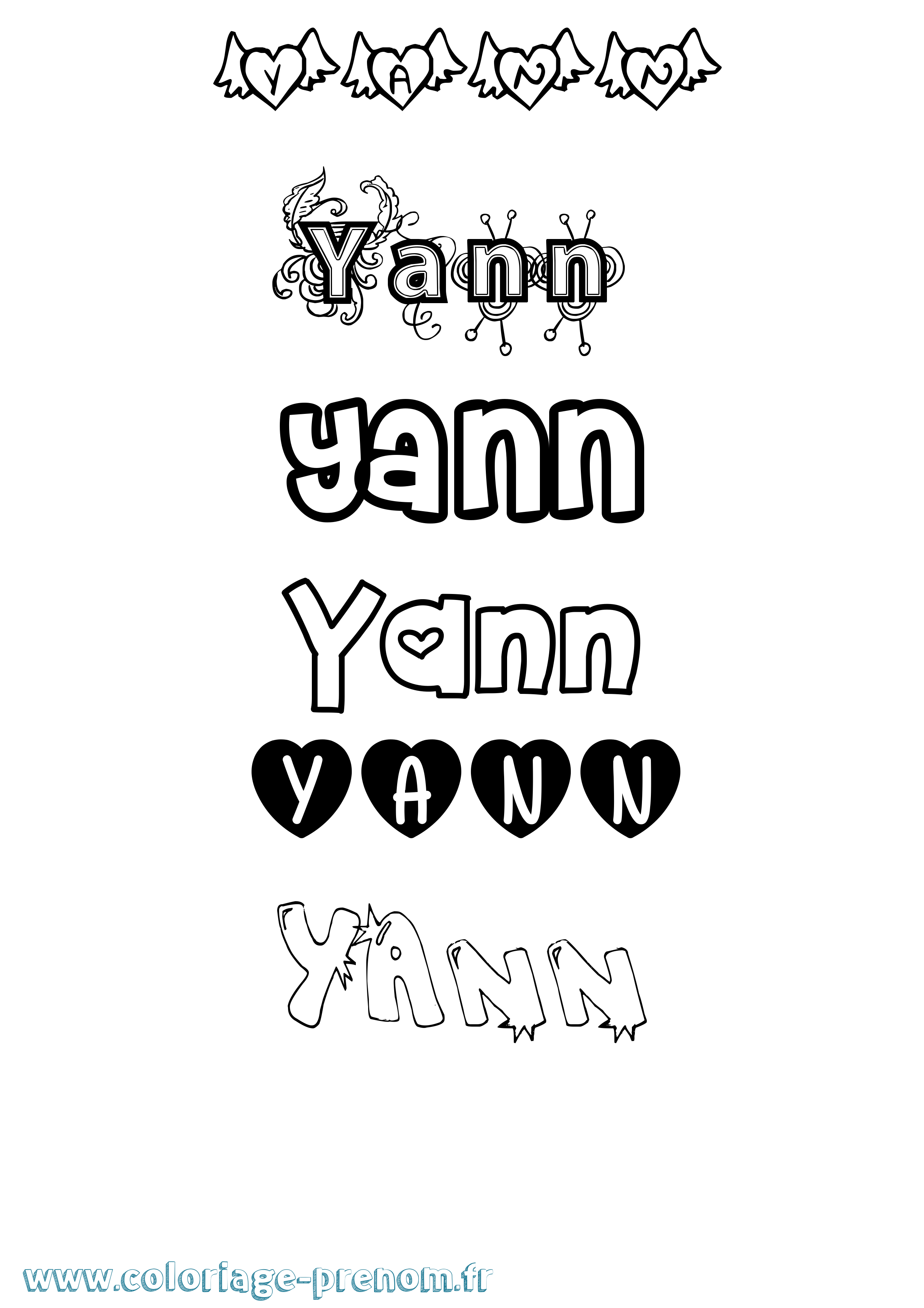 Coloriage du prénom Yann : à Imprimer ou Télécharger facilement
