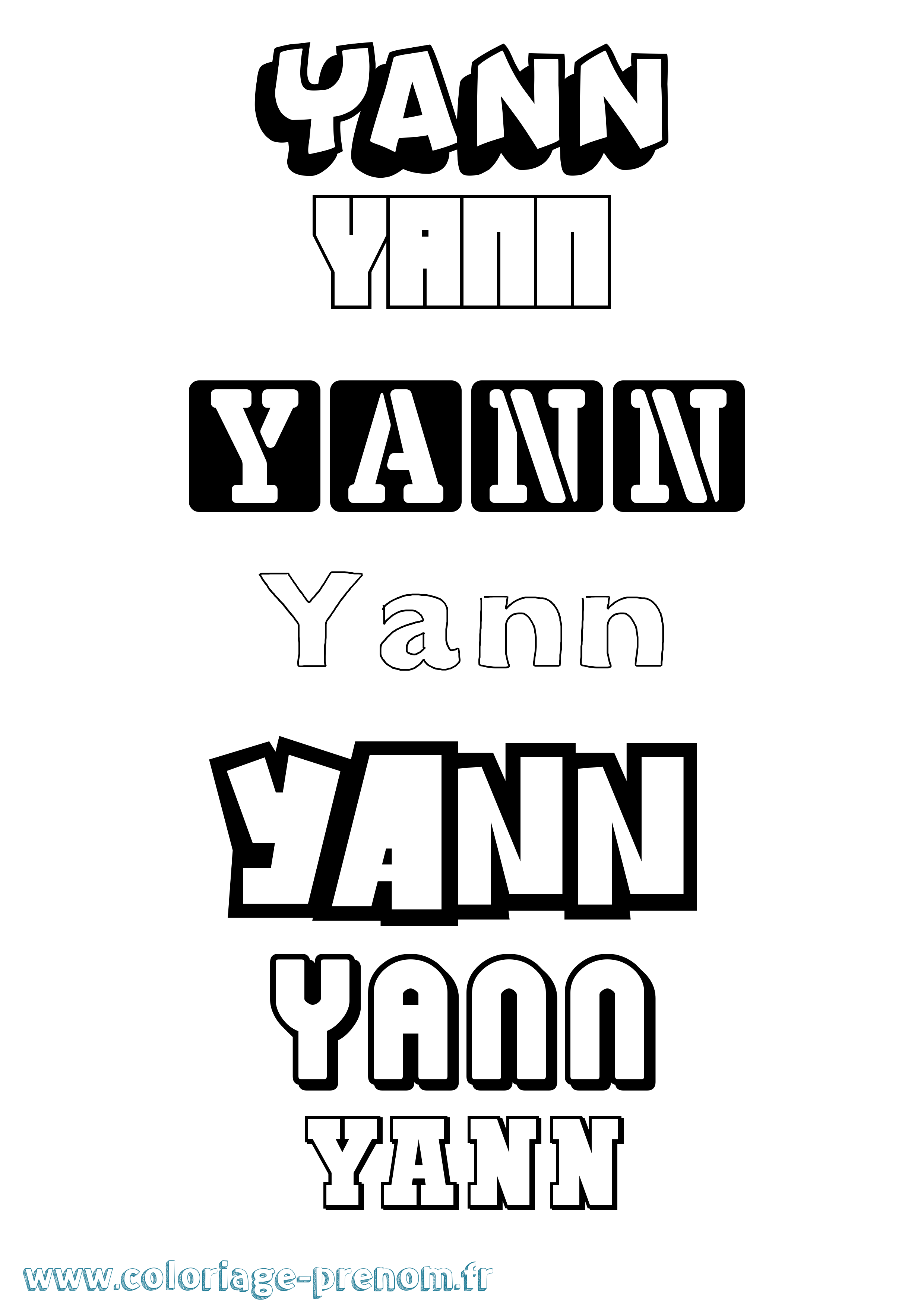 Coloriage du prénom Yann : à Imprimer ou Télécharger facilement
